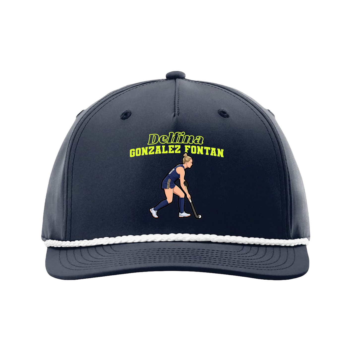Five-Panel Classic Rope Cap — Name Arch in Navy