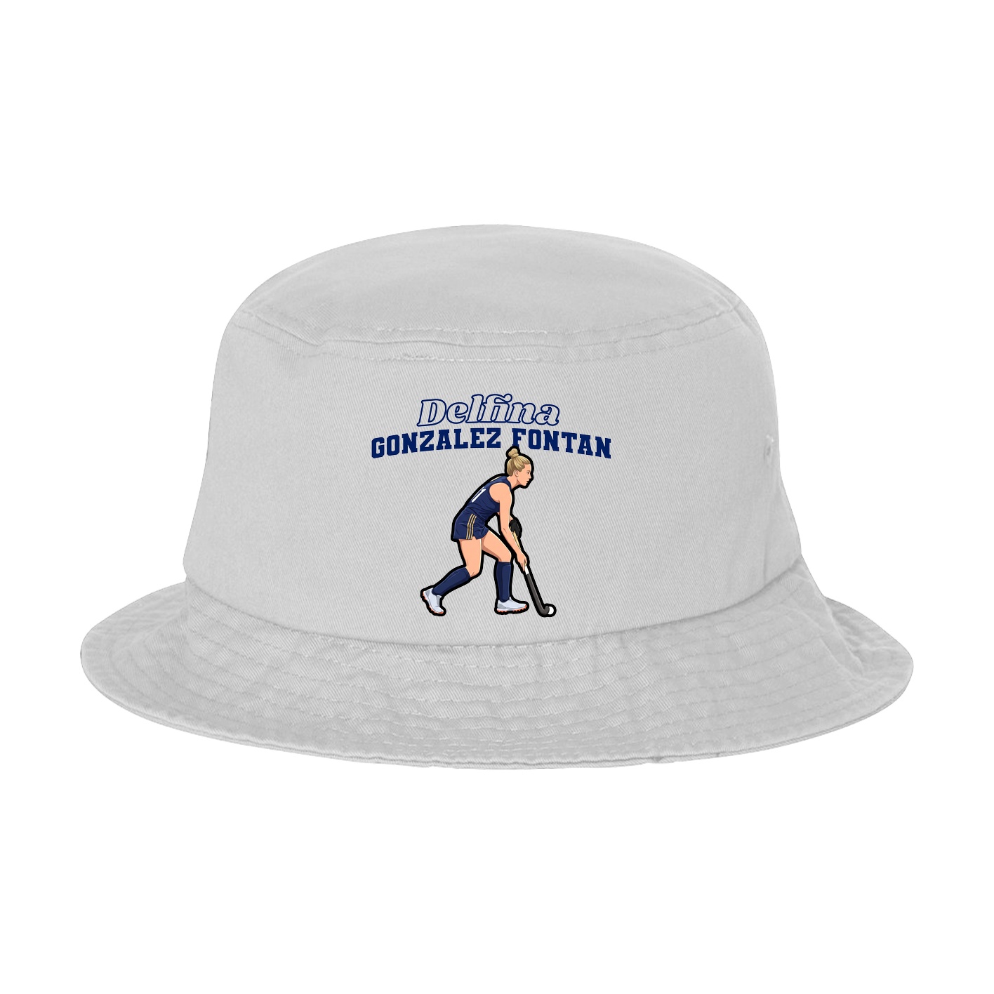 Bucket Cap — Name Arch in White