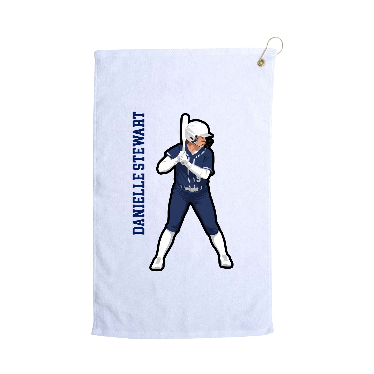 Golf Towel — Name Vertical in White