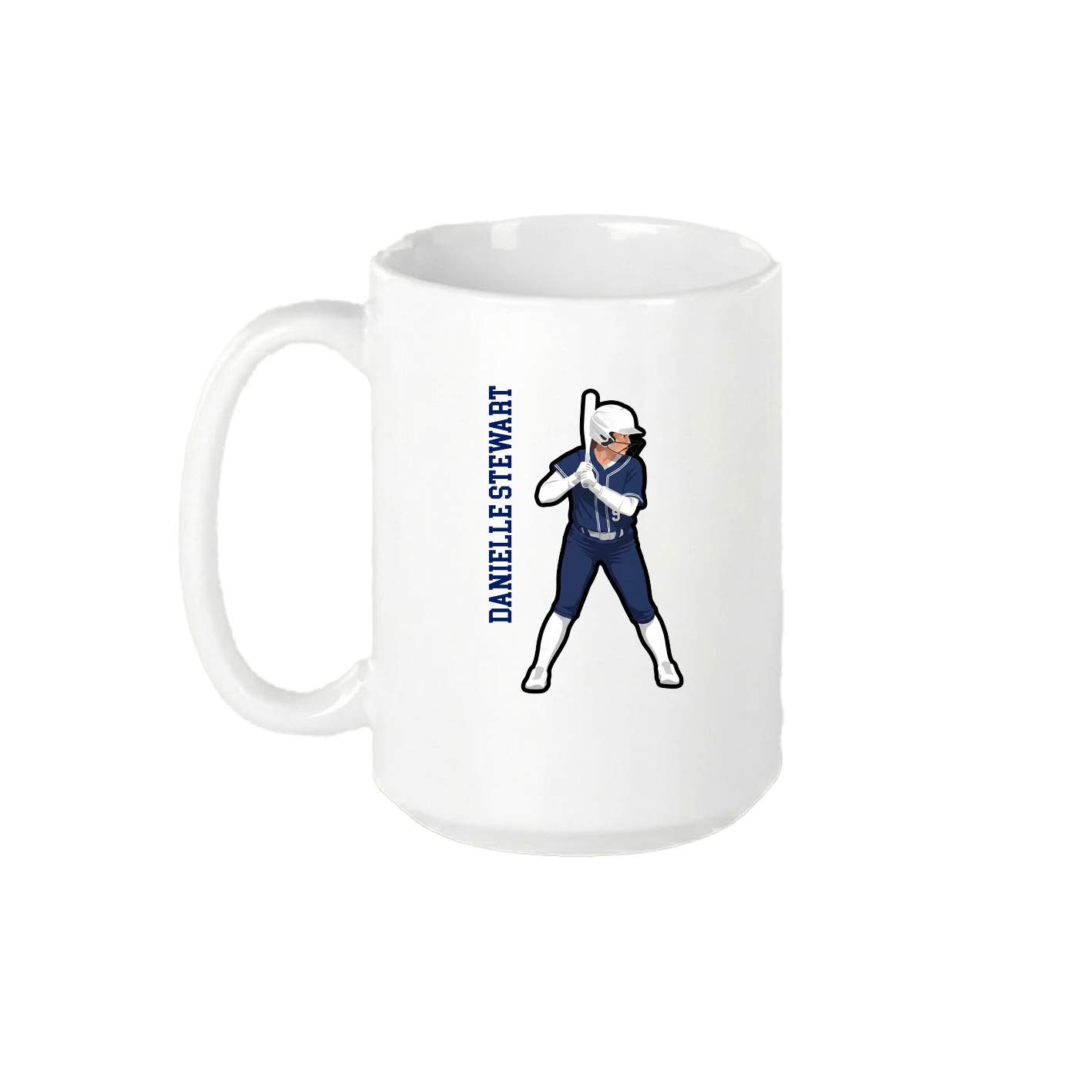 15oz Coffee Mug — Name Vertical in White