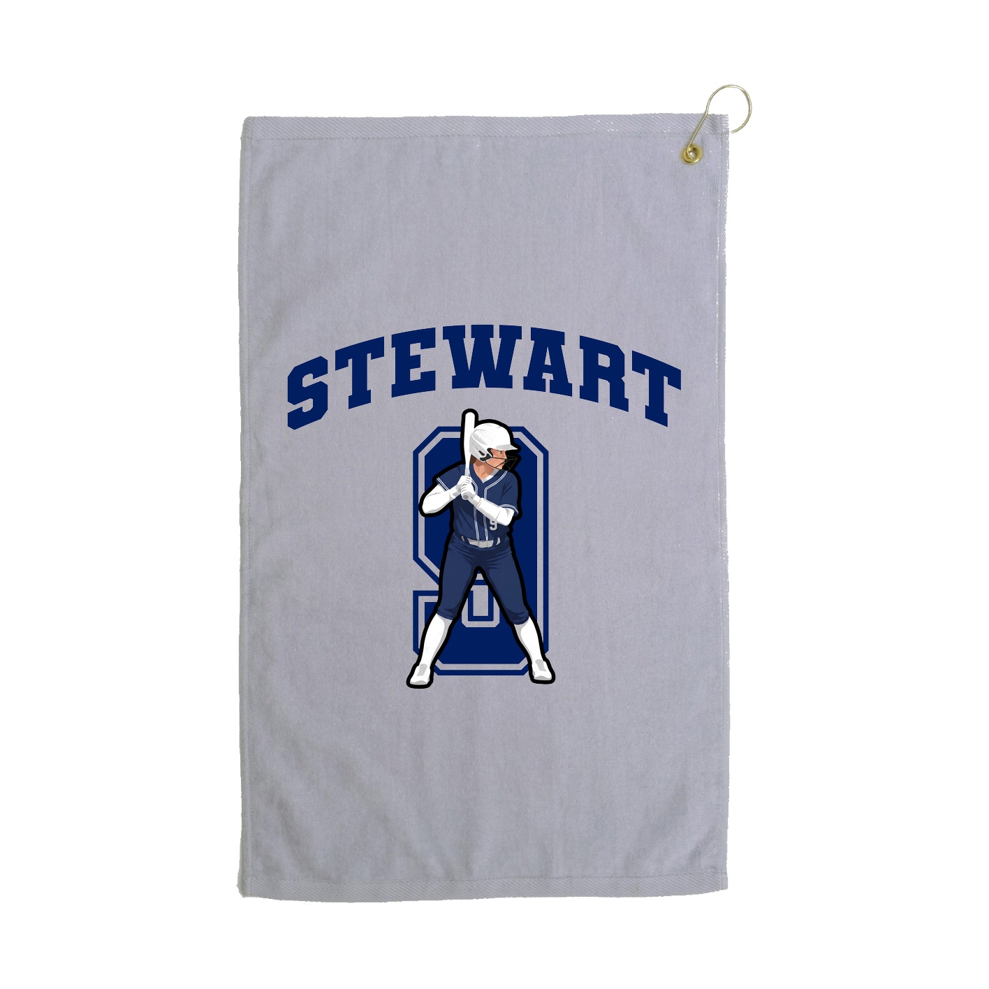 Golf Towel — Number in Grey