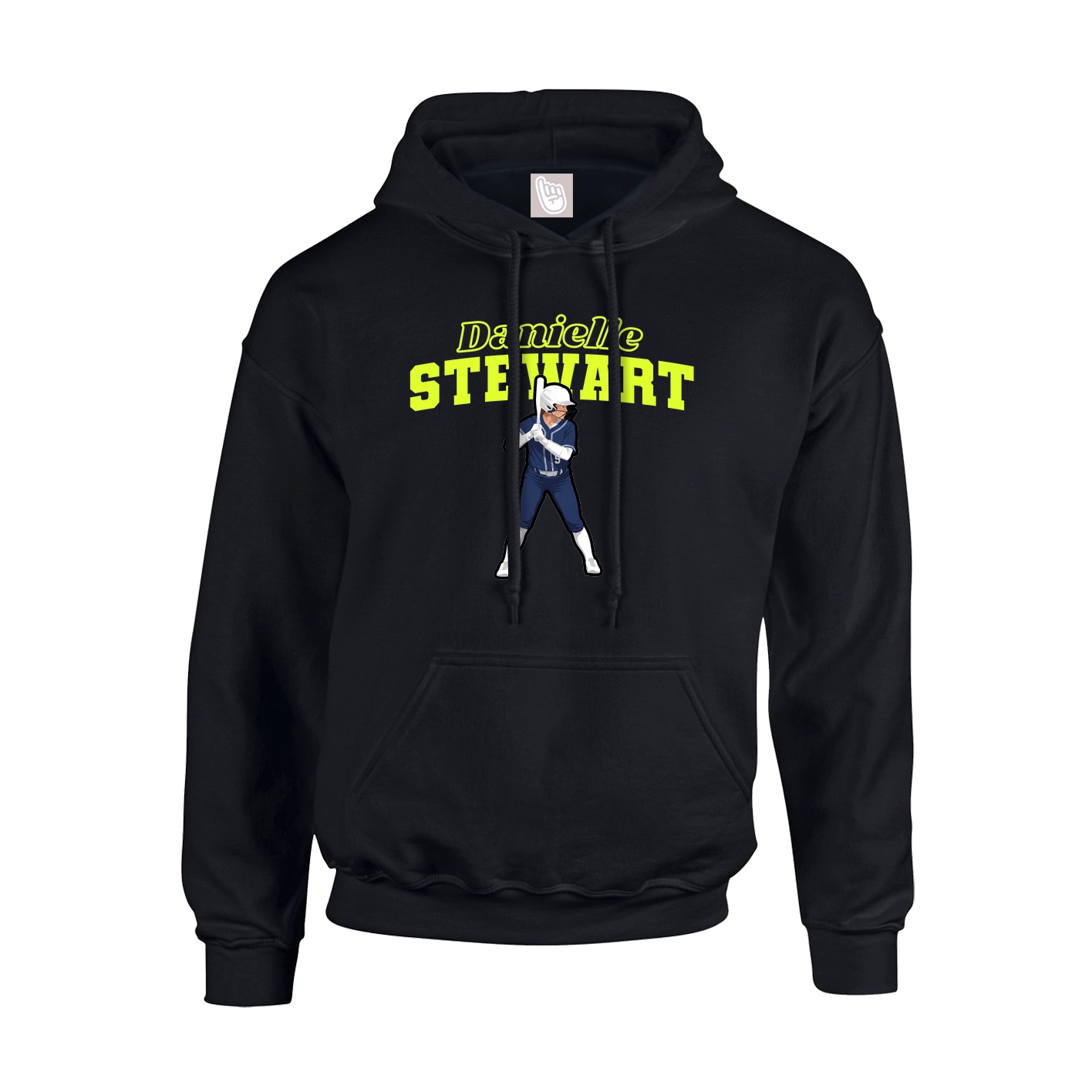 Youth Hoodie — Name Arch in Black