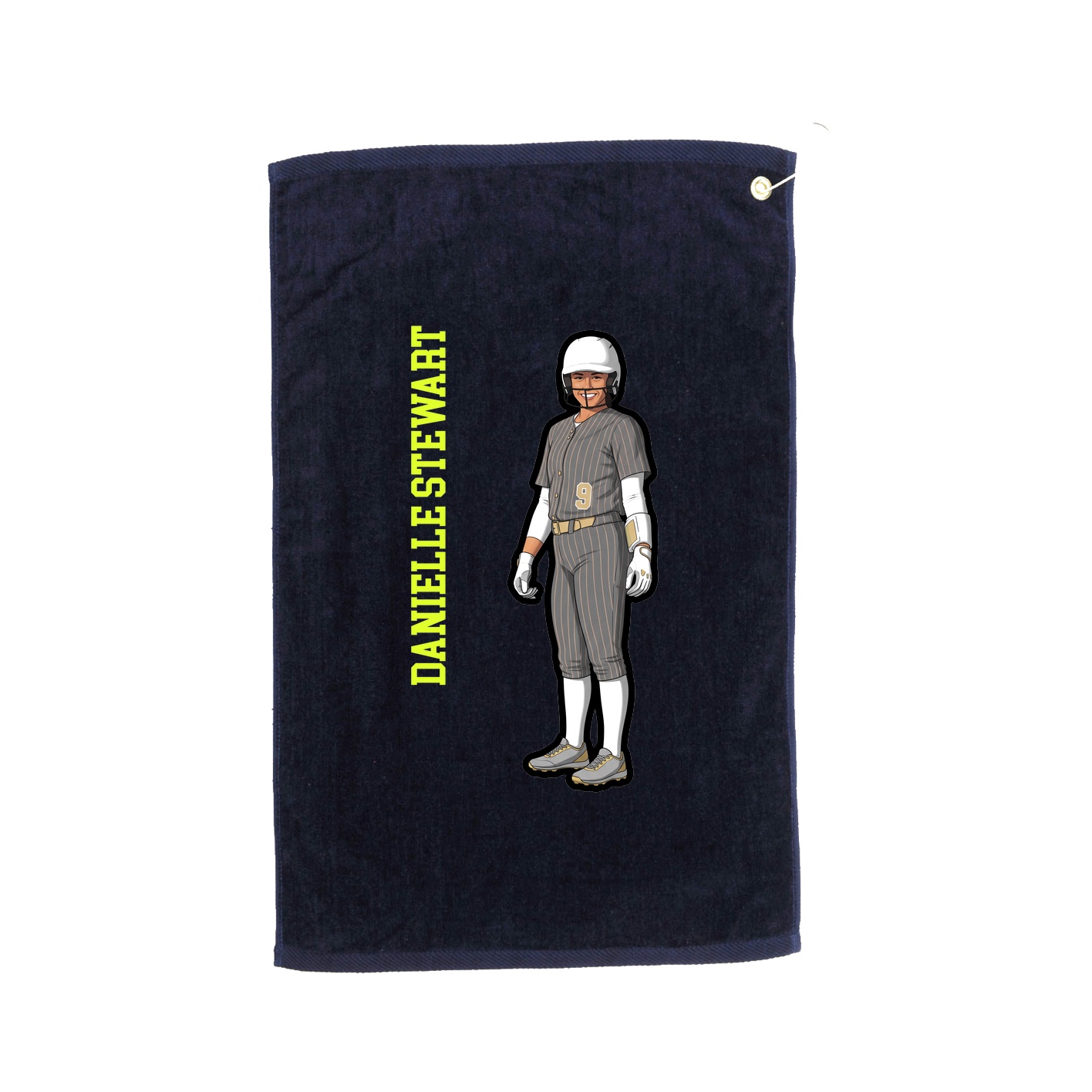 Golf Towel — Name Vertical in Navy