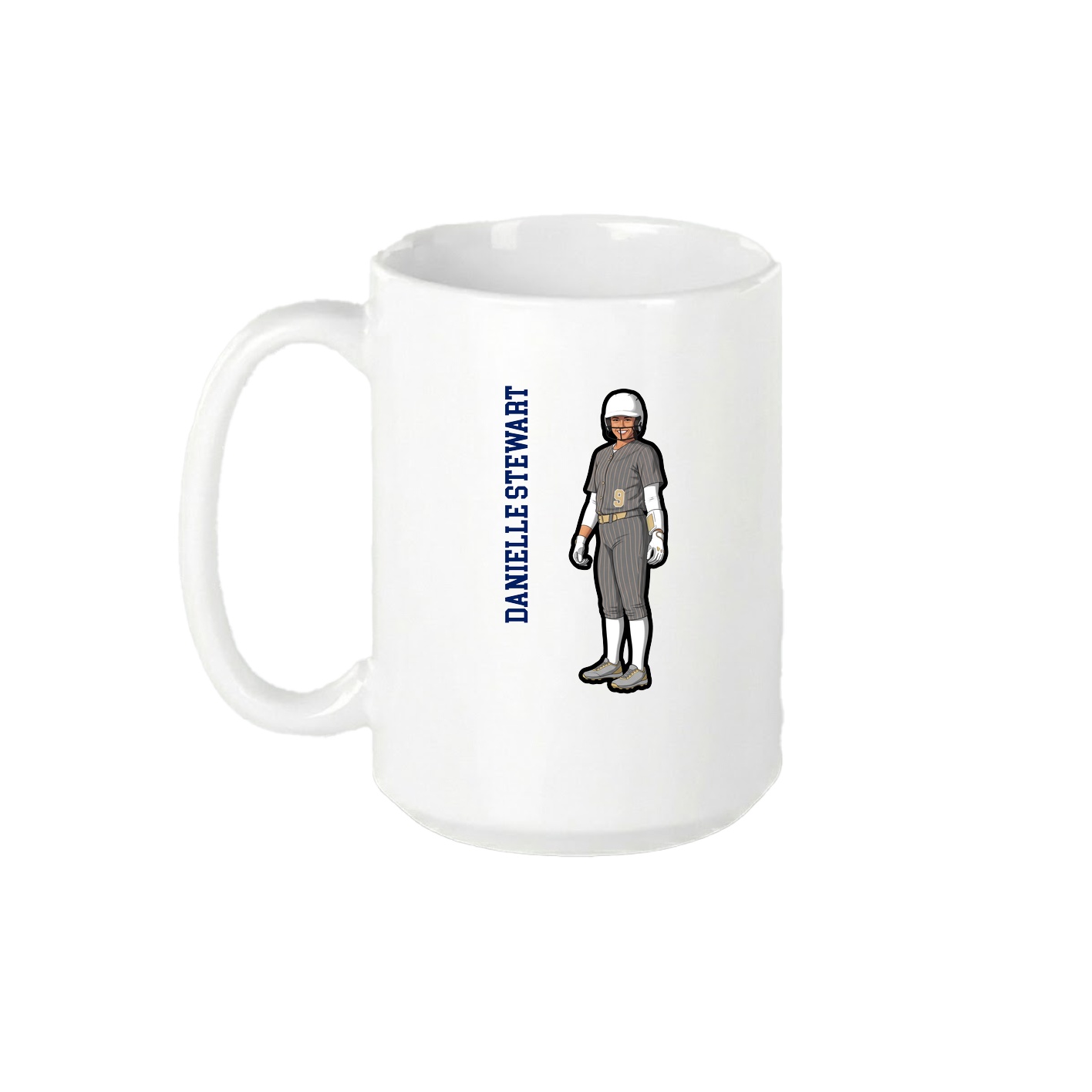 15oz Coffee Mug — Name Vertical in White
