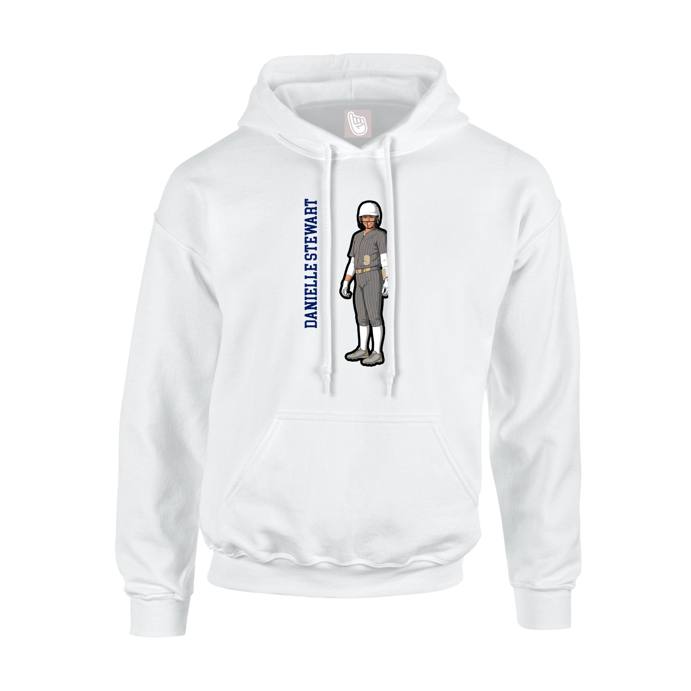 Hoodie — Name Vertical in White