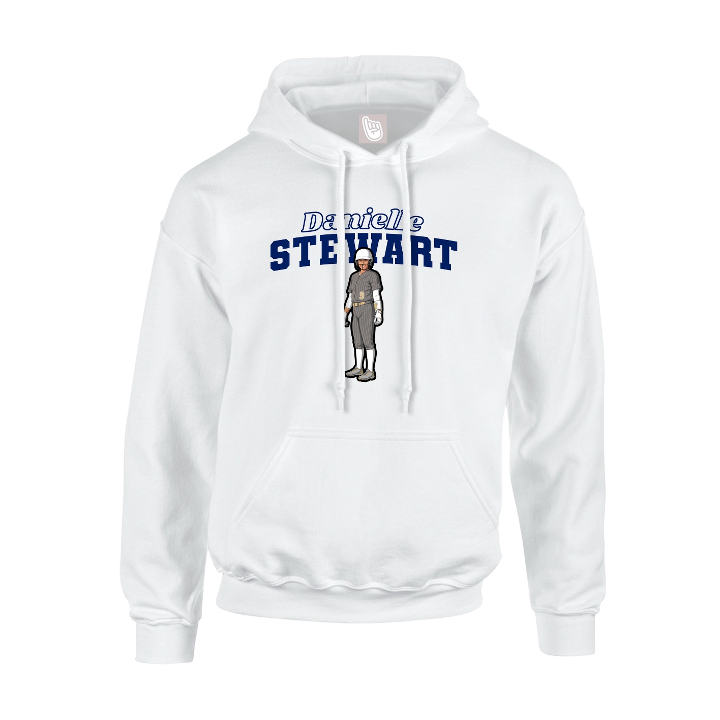 Youth Hoodie — Name Arch in White