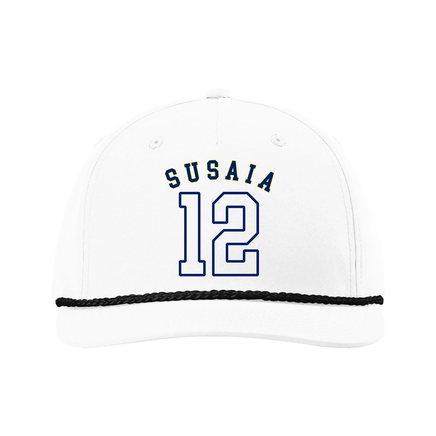 Five-Panel Classic Rope Cap — Shirsey Arch in White