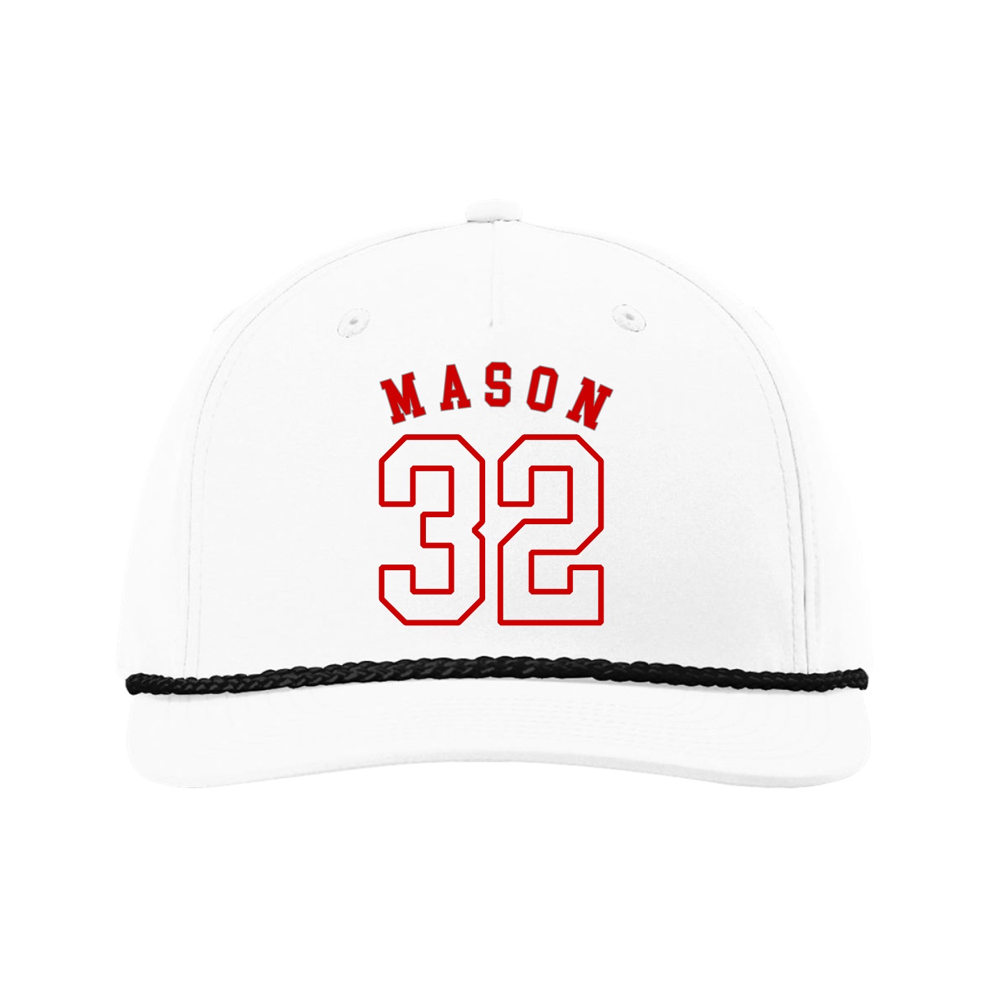Five-Panel Classic Rope Cap — Shirsey Arch in White