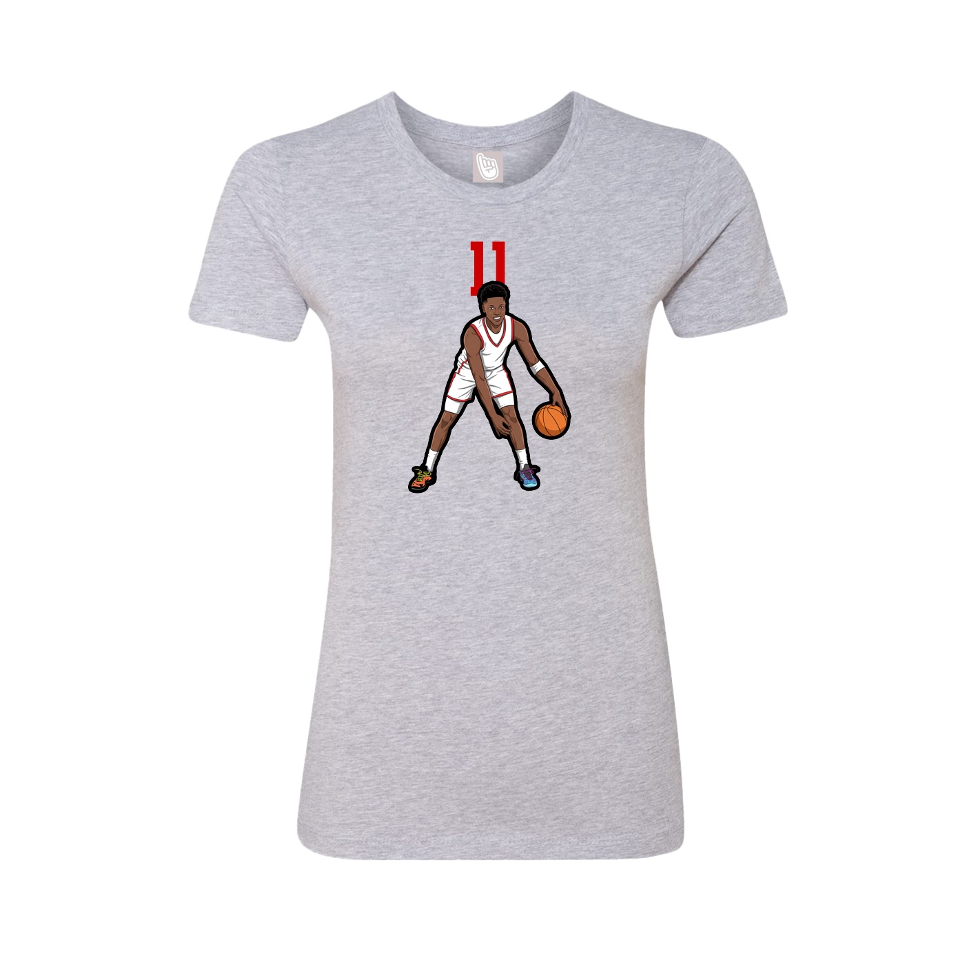 Fitted Women's Tee — Number Top in Grey