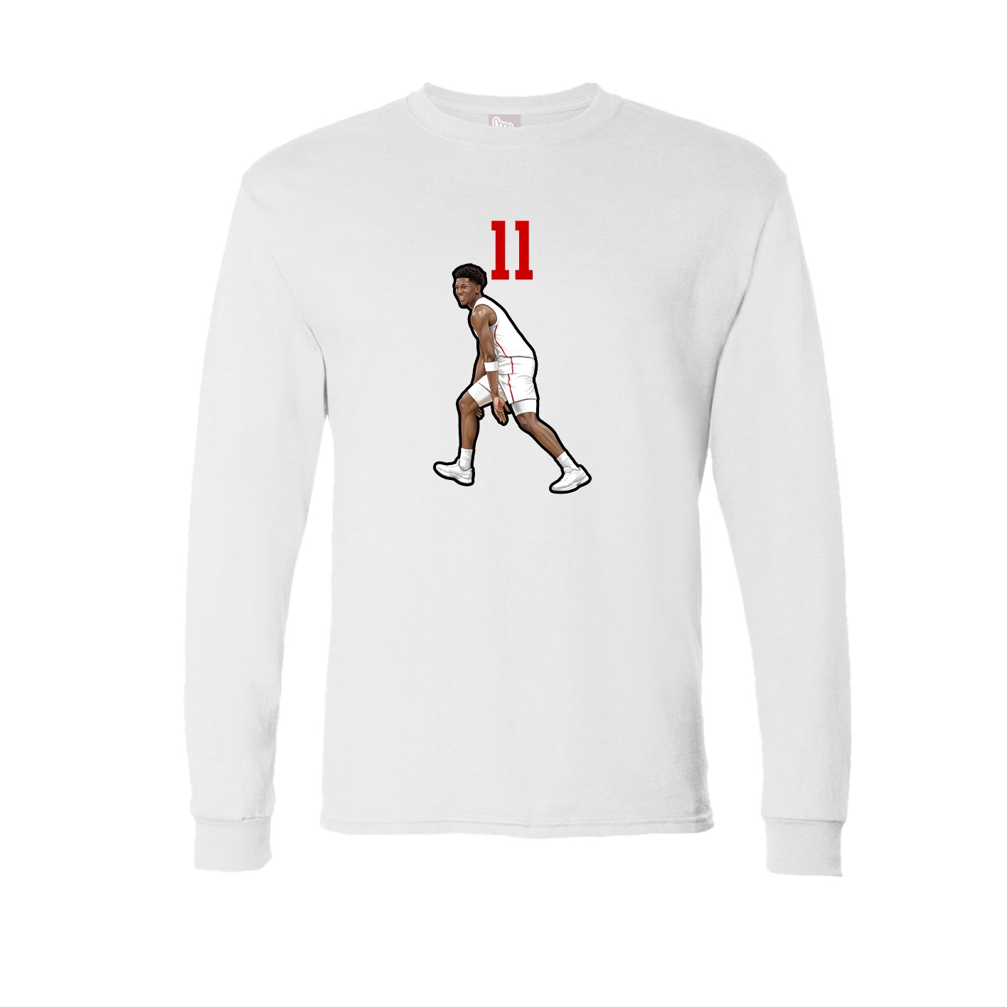 Long Sleeve Tee — Number Top in White