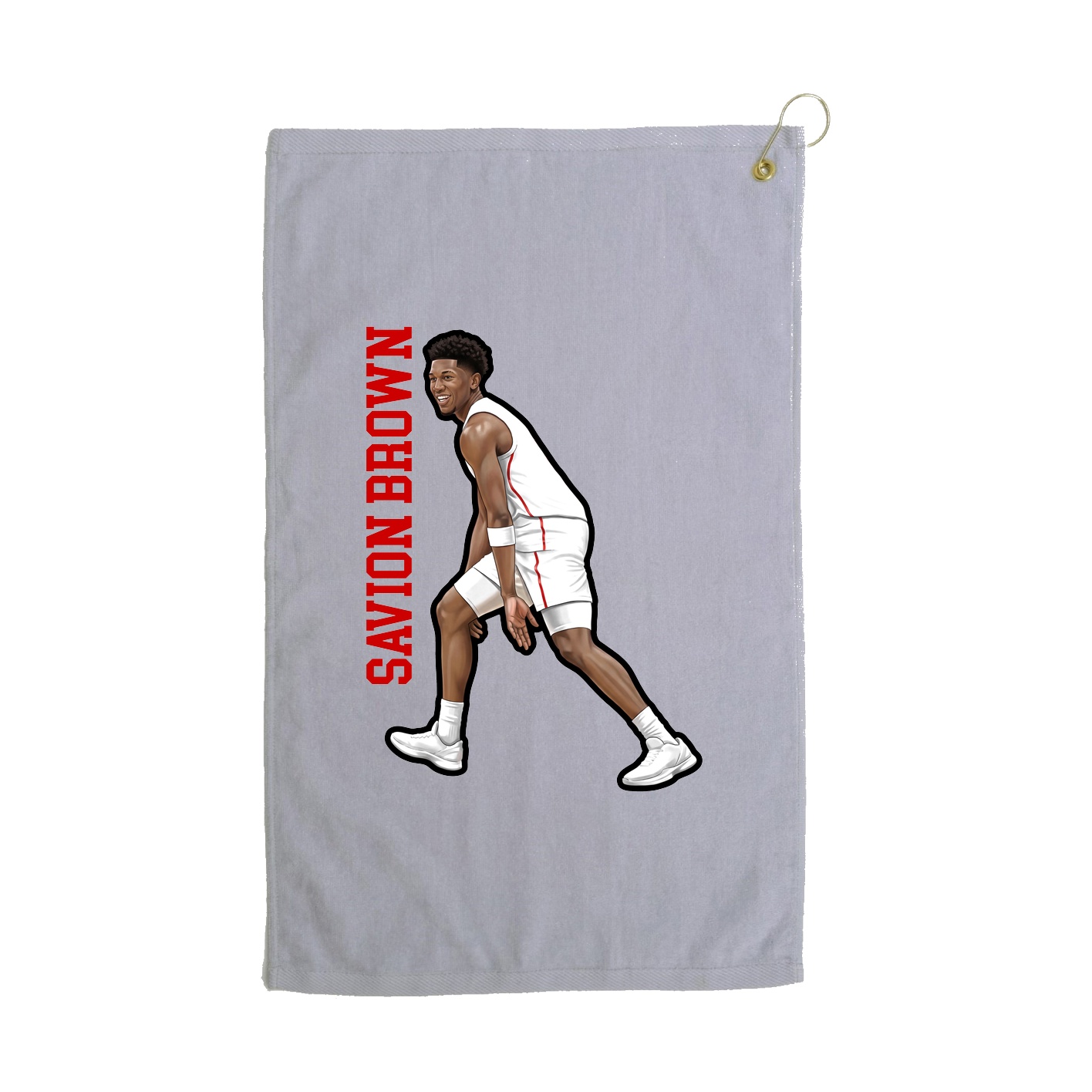 Golf Towel — Name Vertical in Grey