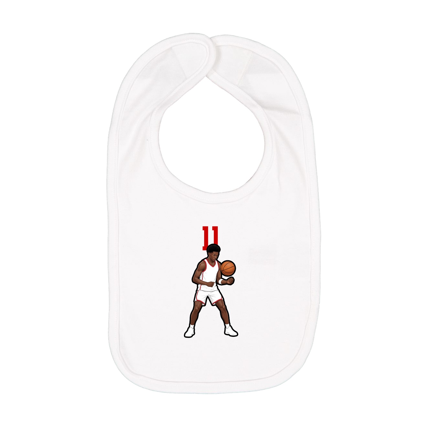 Infant Bib — Number Top in White