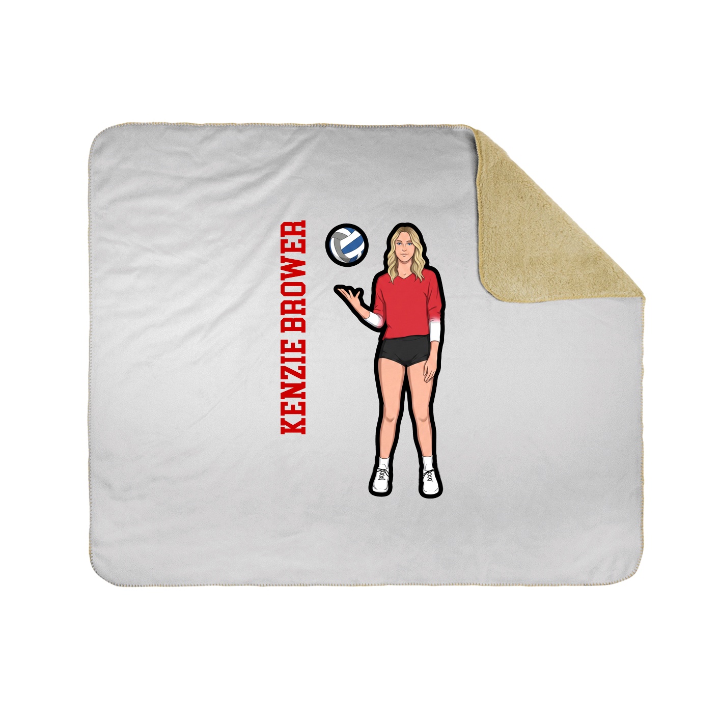 Throw Blanket — Name Vertical in White
