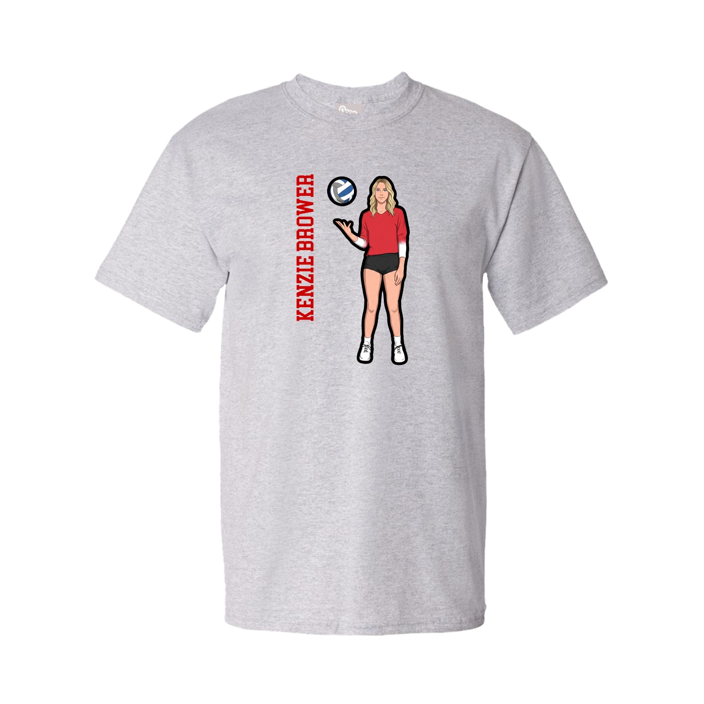 Tee — Name Vertical in Grey
