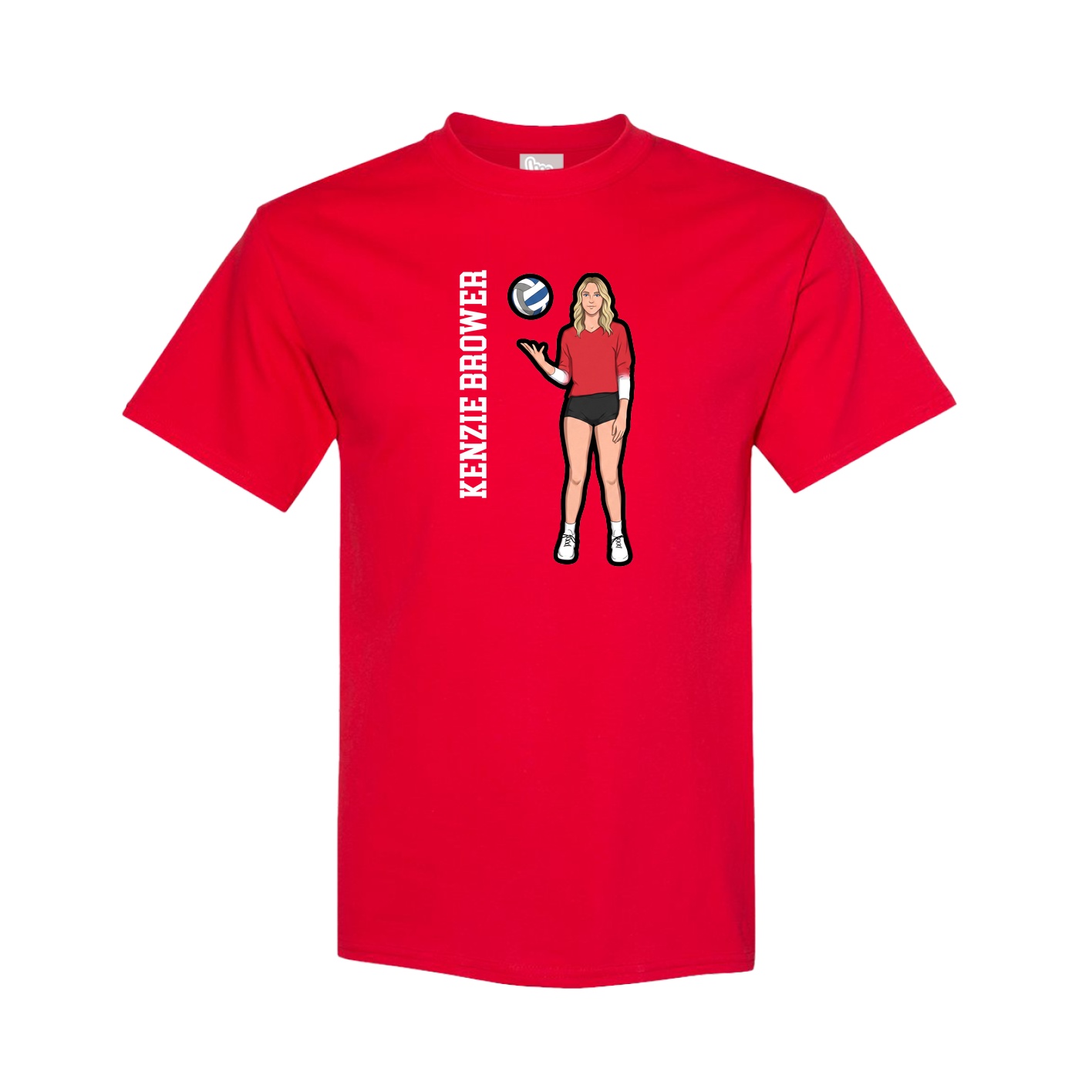 Youth Tee — Name Vertical in Red