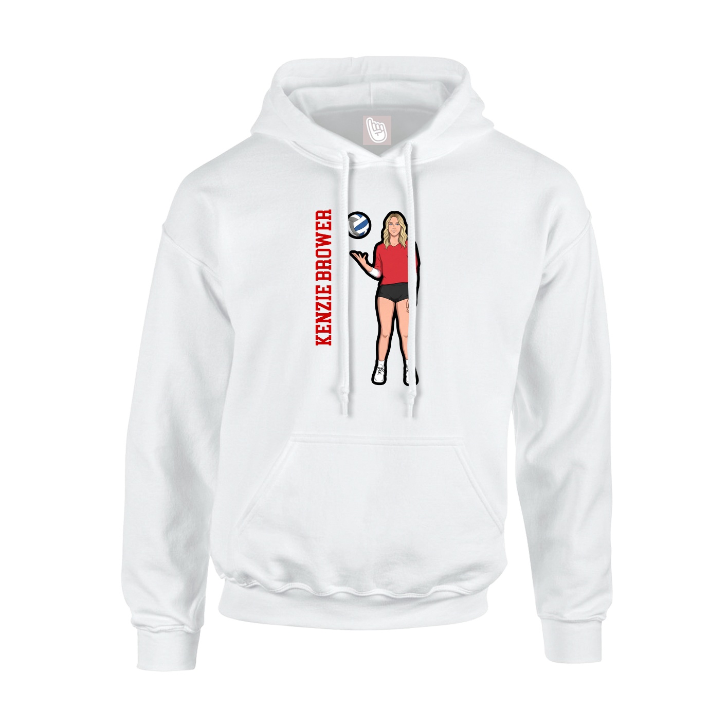 Hoodie — Name Vertical in White