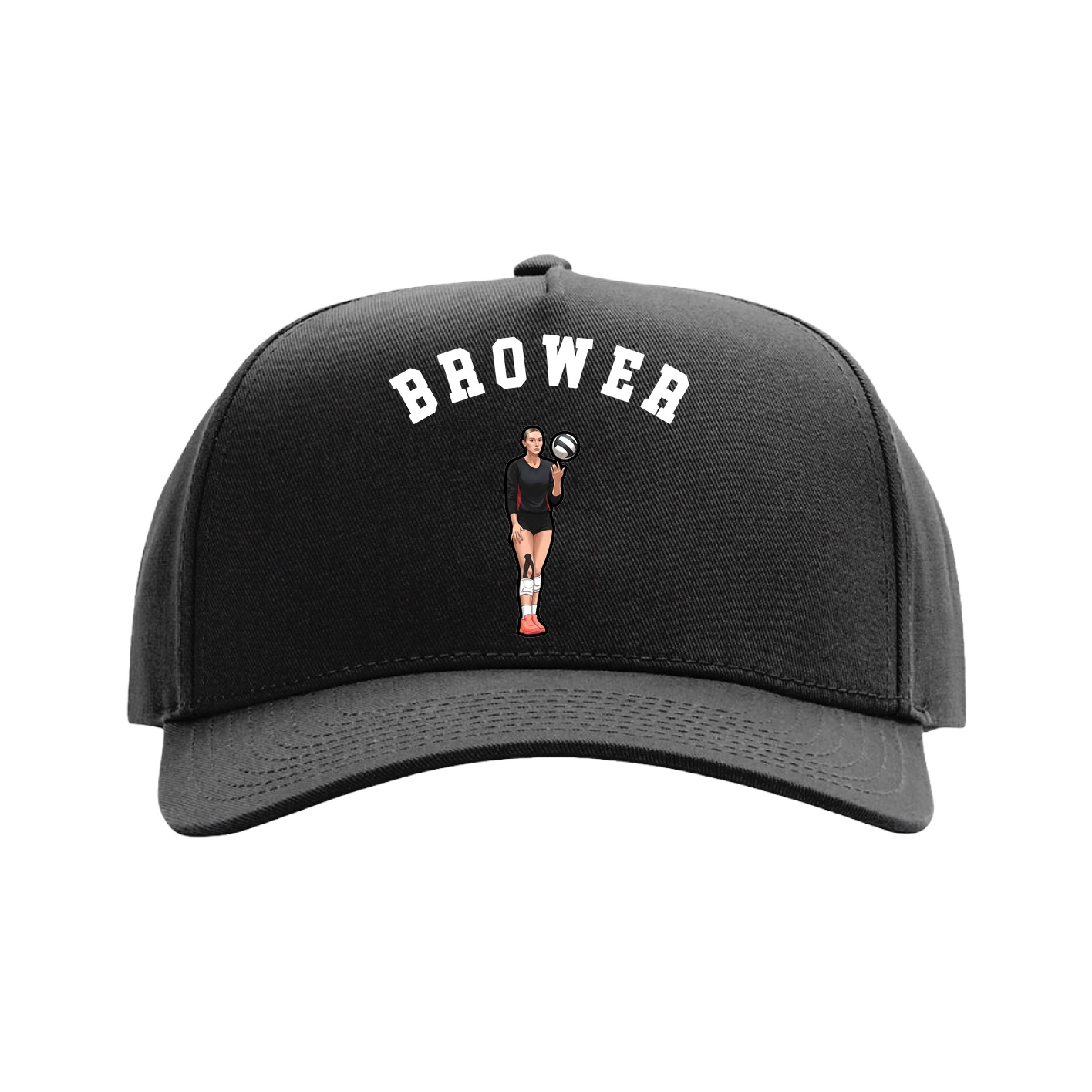 Full Fabric Five-Panel Champ Cap — Shirsey Arch in Black