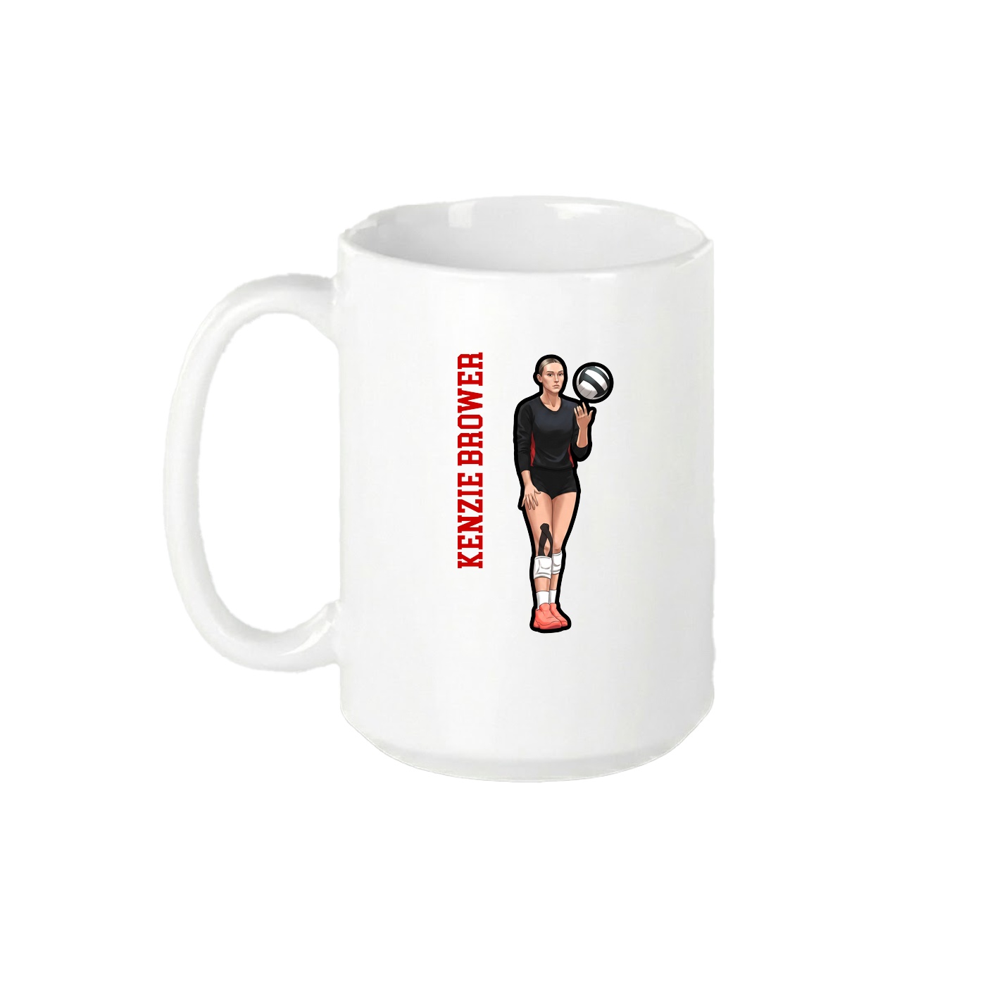 15oz Coffee Mug — Name Vertical in White