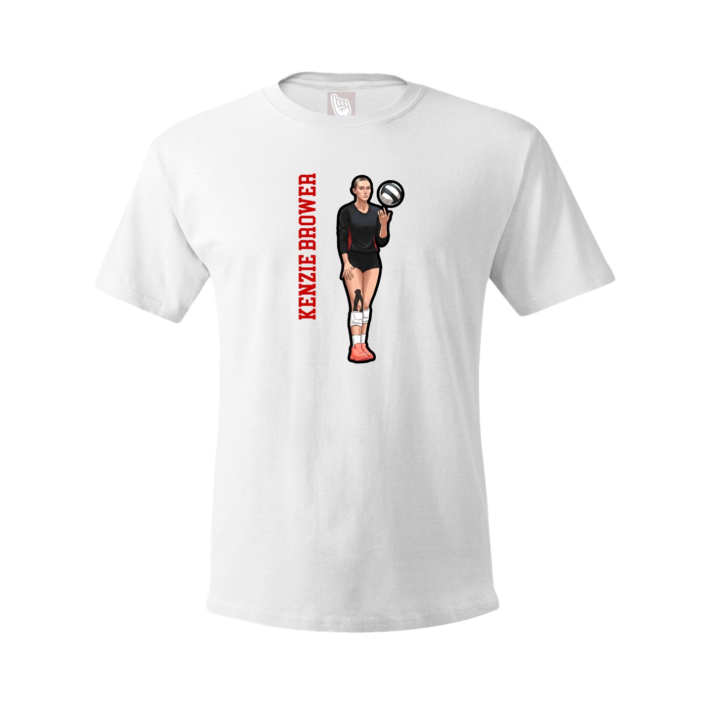 Tee — Name Vertical in White