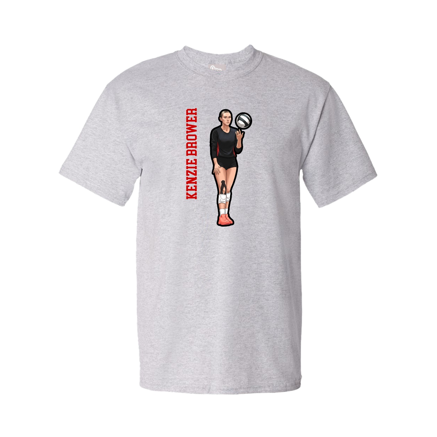 Youth Tee — Name Vertical in Grey