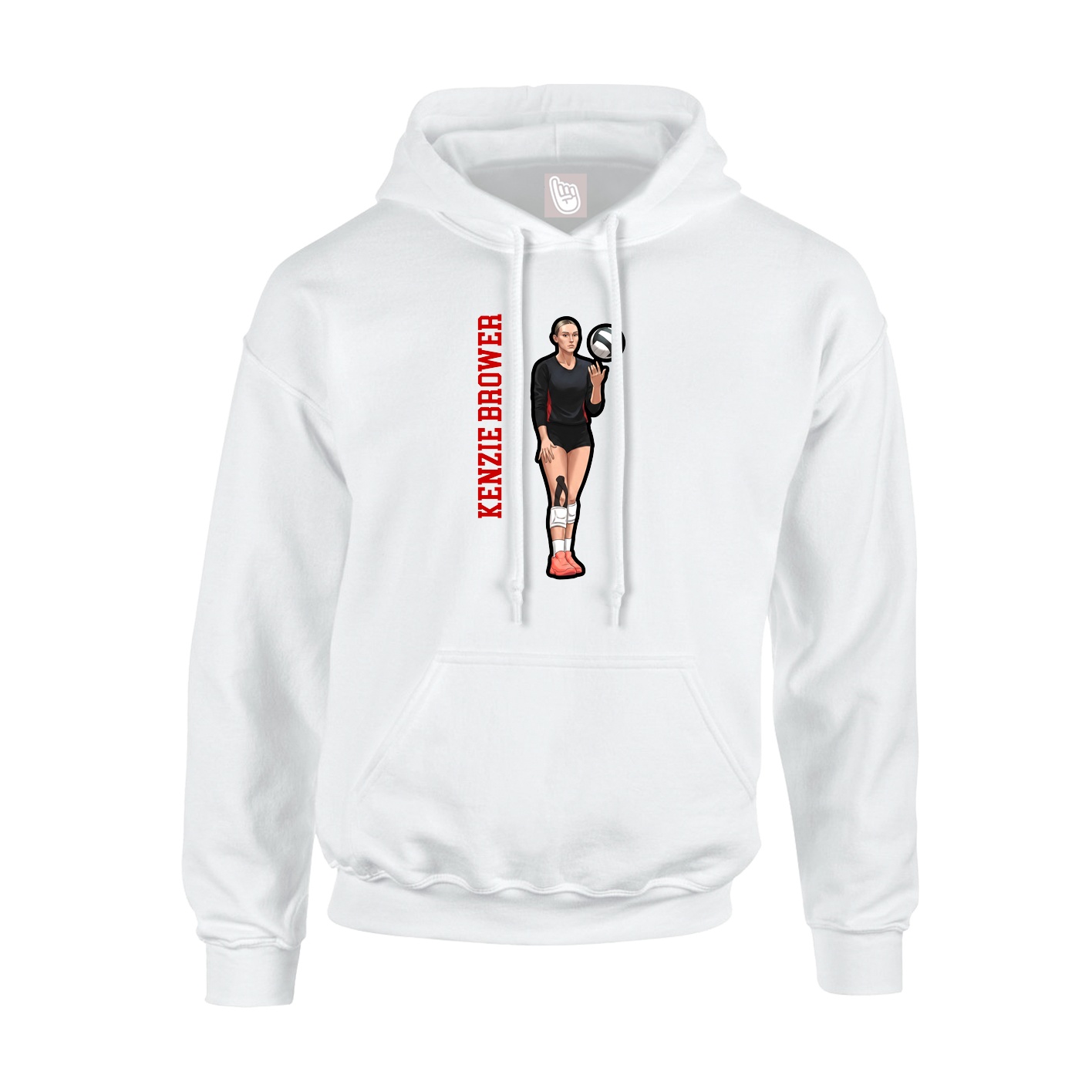 Hoodie — Name Vertical in White