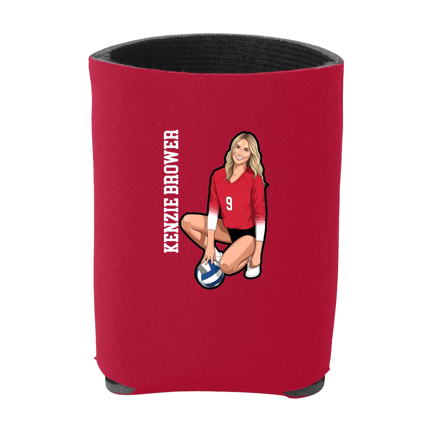 Can Holder — Name Vertical in Red