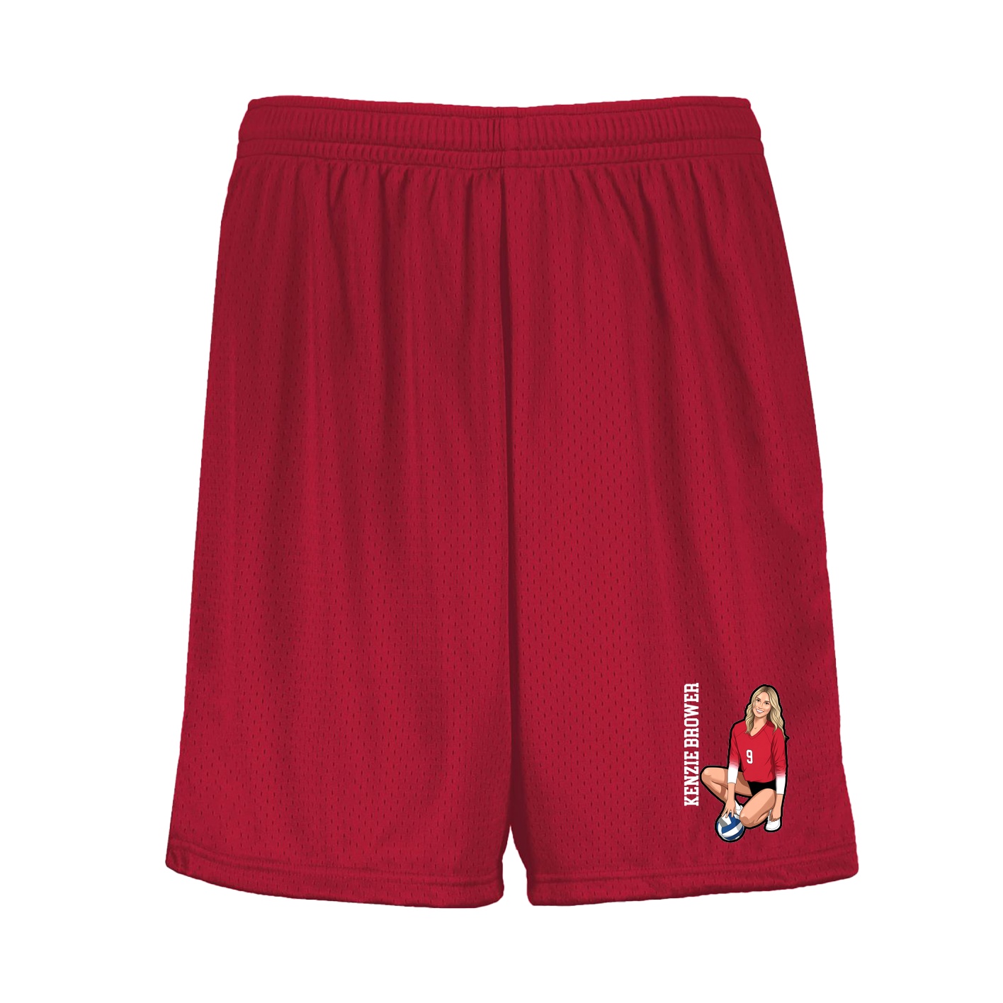 Shorts — Name Vertical in Red