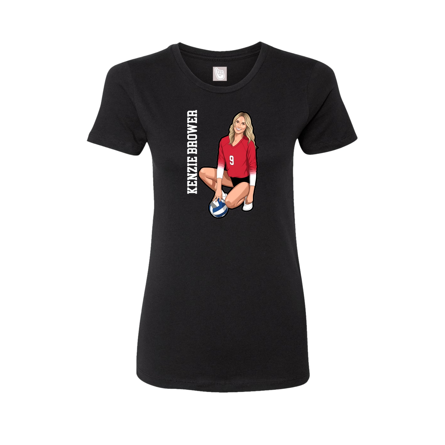 Womens Tee — Name Vertical in Black