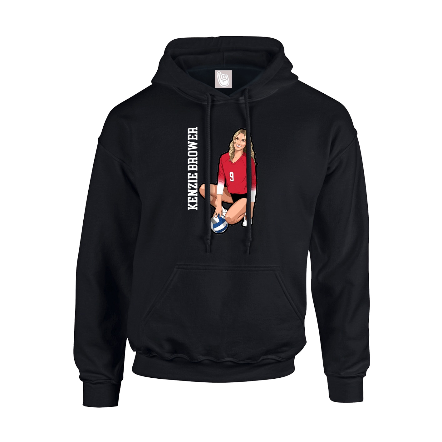 Youth Hoodie — Name Vertical in Black