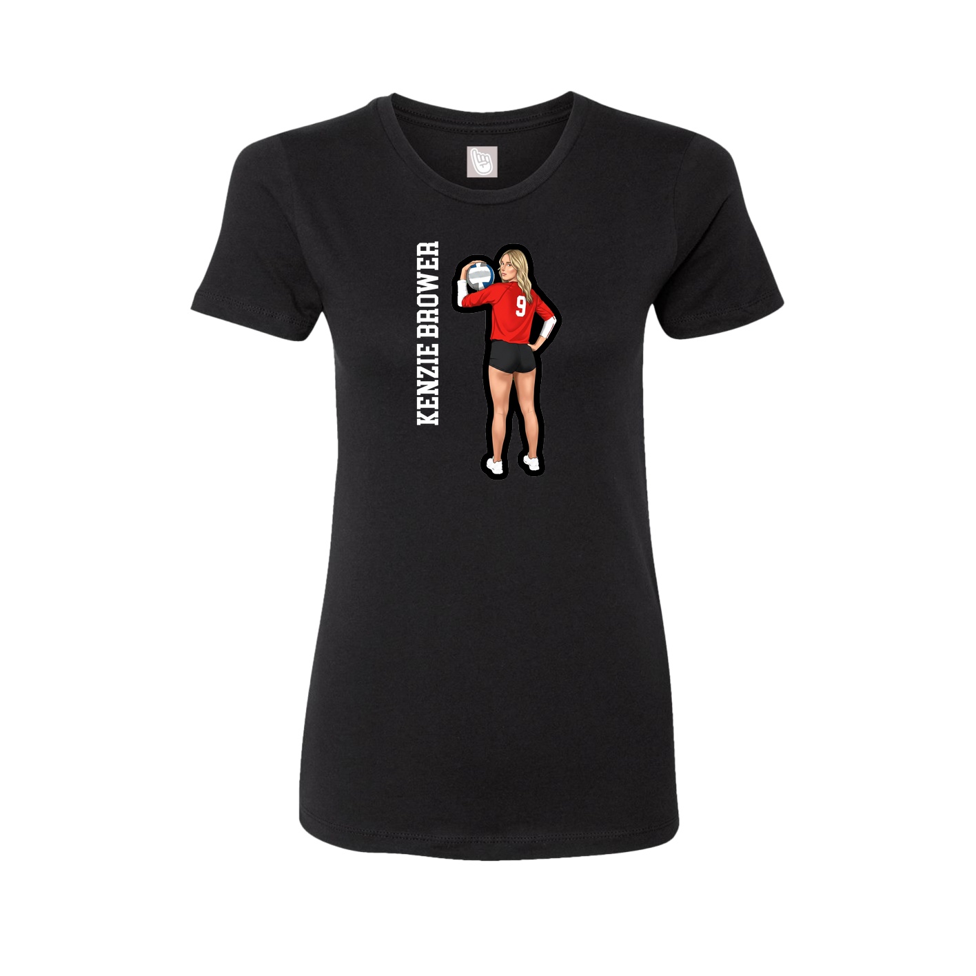 Womens Tee — Name Vertical in Black