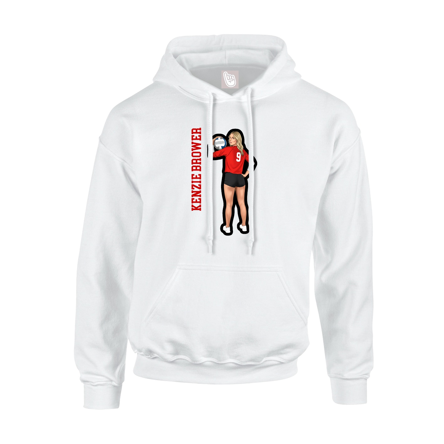 Youth Hoodie — Name Vertical in White