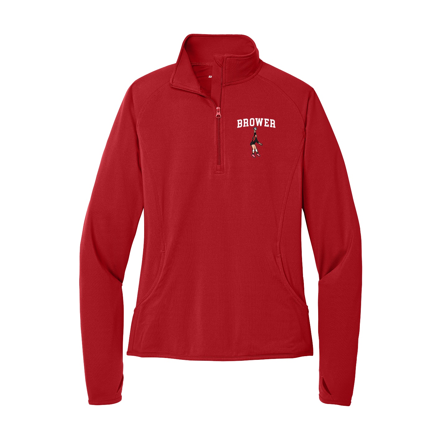 Women's Q-Zip Pullover — Shirsey in Red