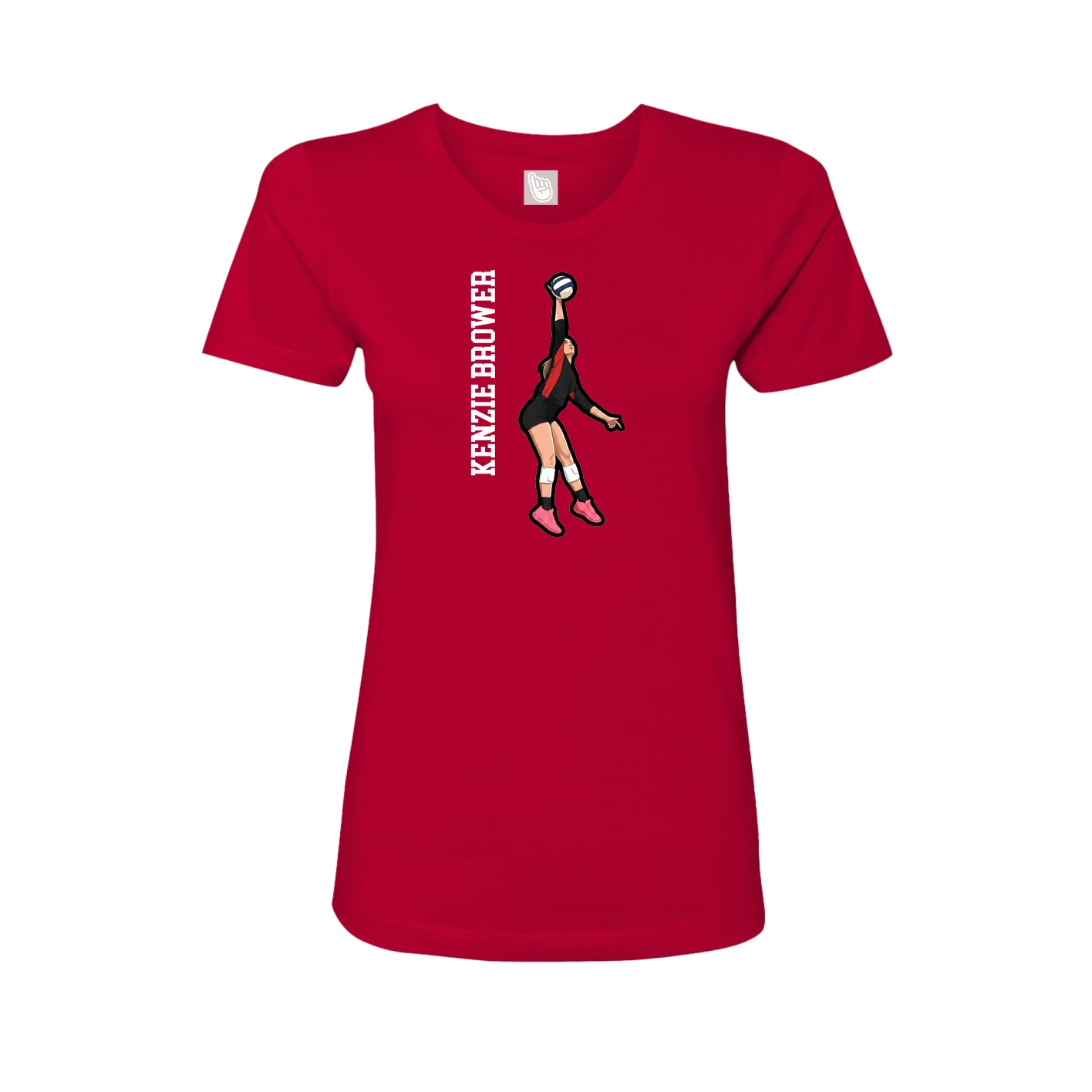 Womens Tee — Name Vertical in Red
