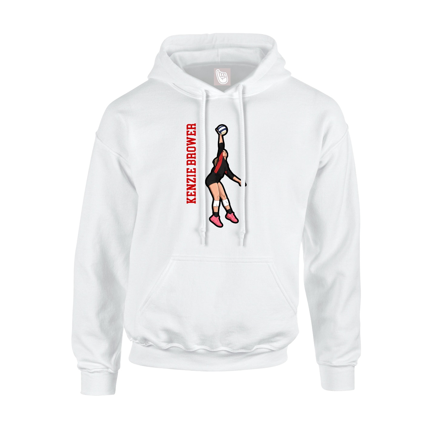 Hoodie — Name Vertical in White