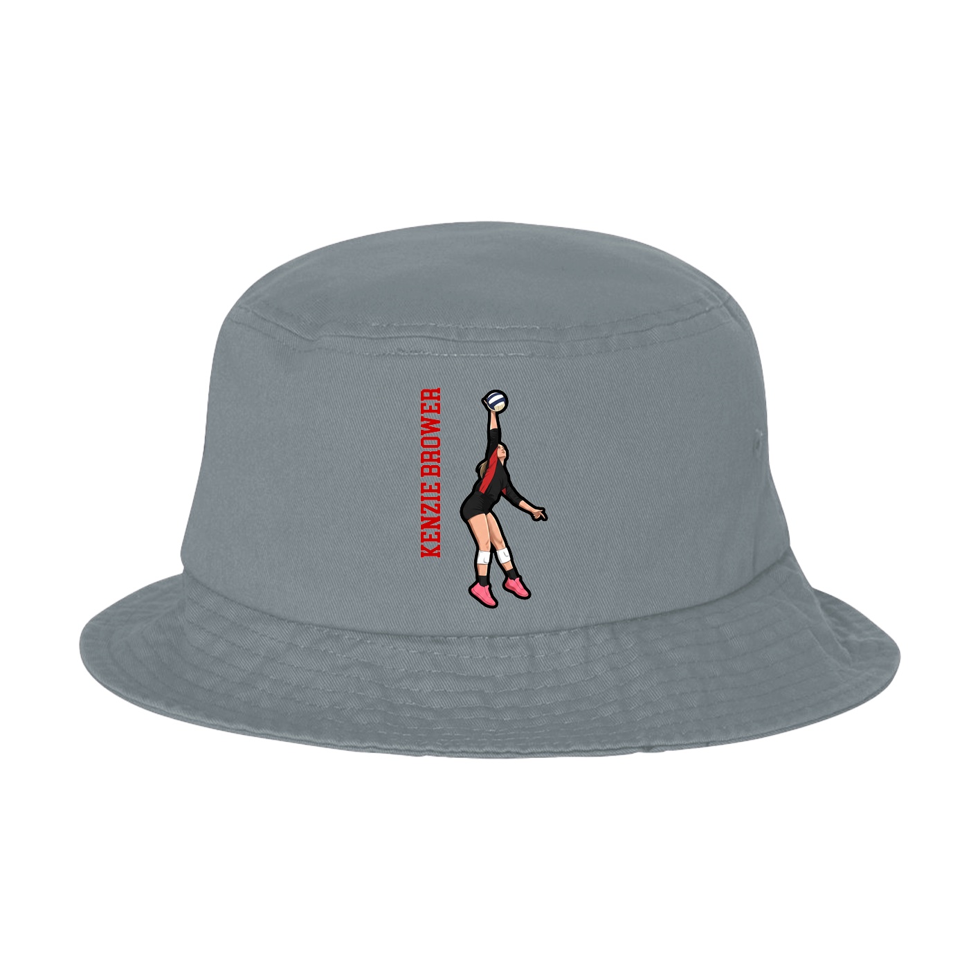 Bucket Cap — Name Vertical in Grey
