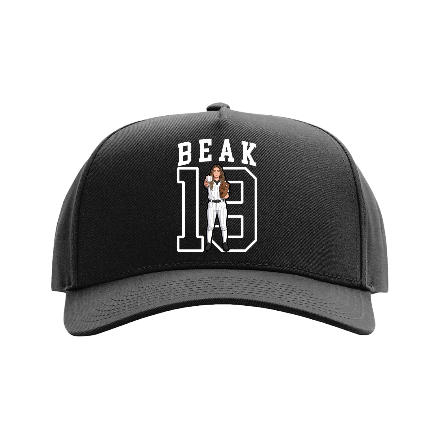 Full Fabric Five-Panel Champ Cap — Shirsey in Black