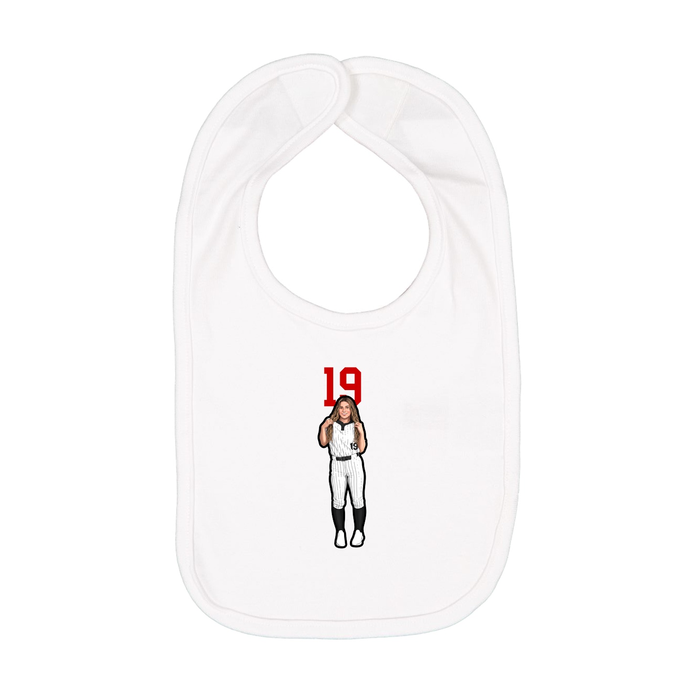 Infant Bib — Number Top in White