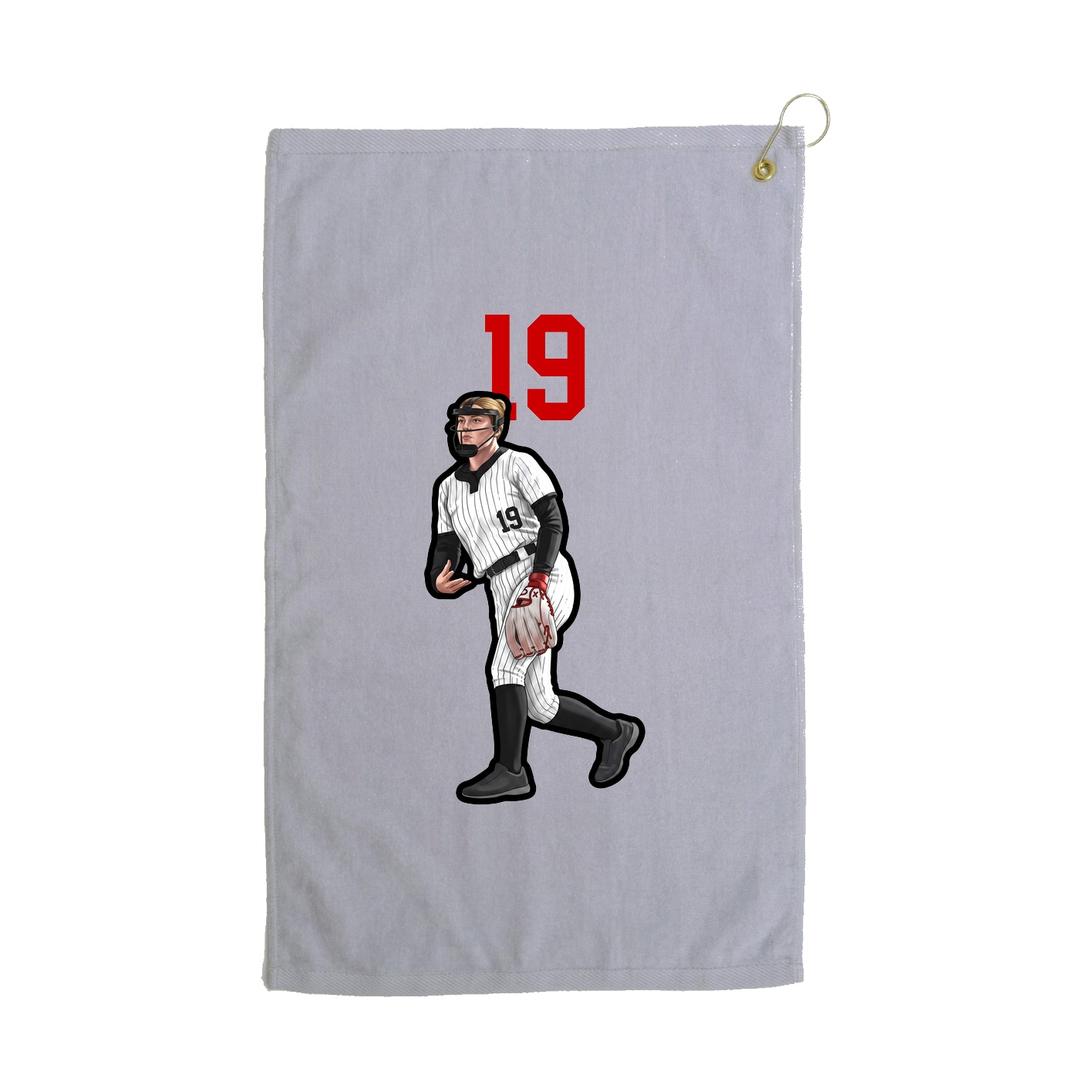 Golf Towel — Number Top in Grey