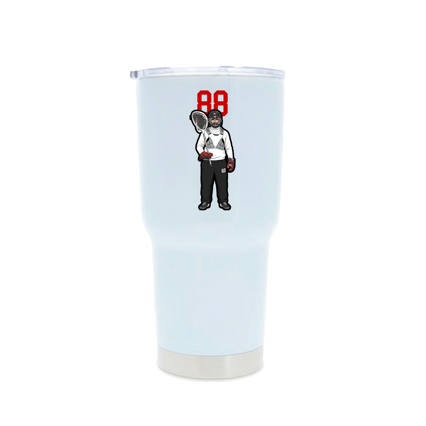 30oz Stainless Steel Tumbler — Number Top in White