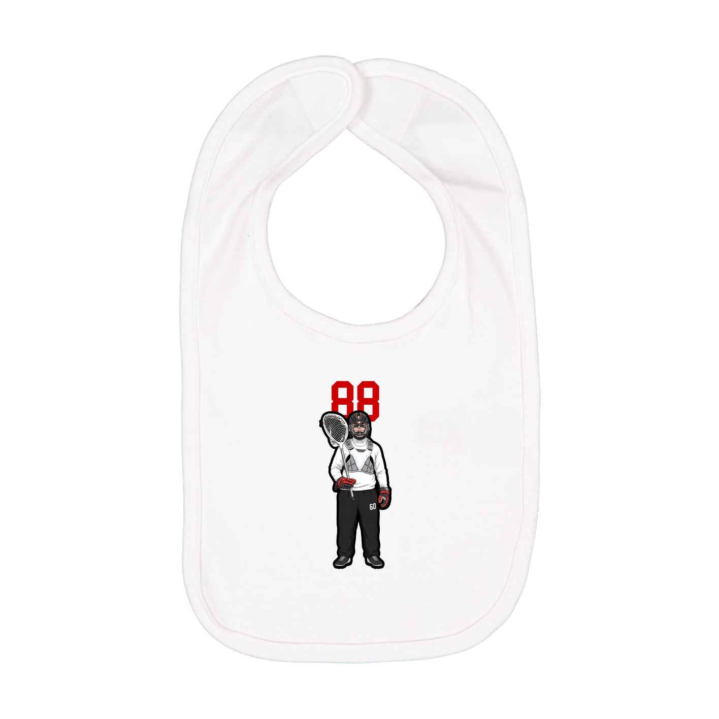 Infant Bib — Number Top in White