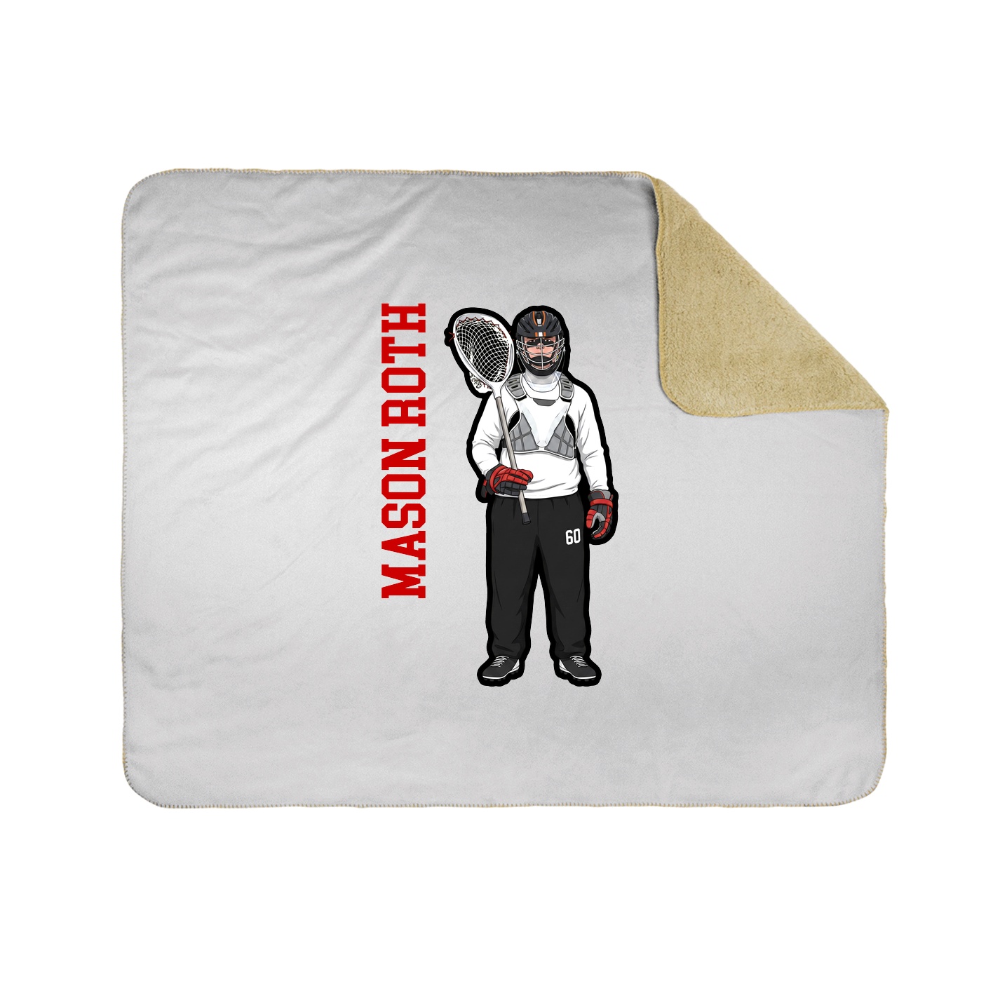 Throw Blanket — Name Vertical in White