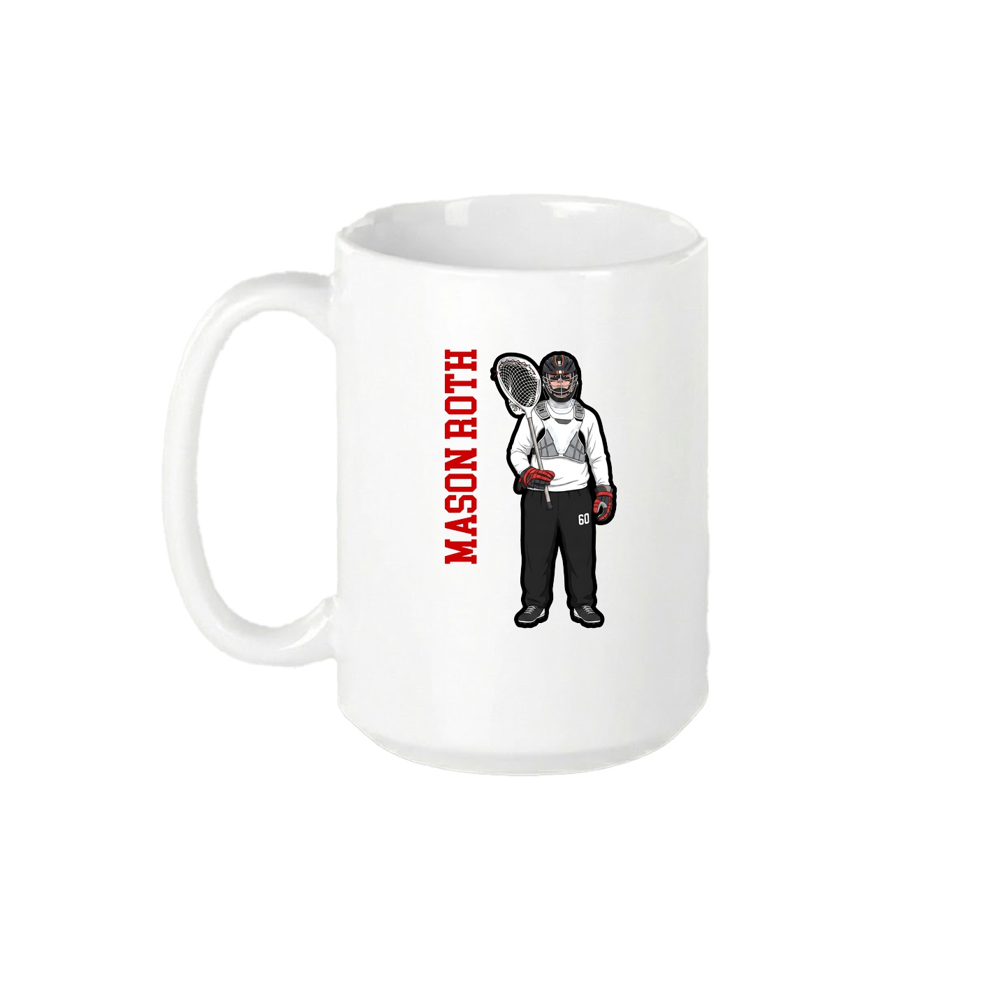 15oz Coffee Mug — Name Vertical in White