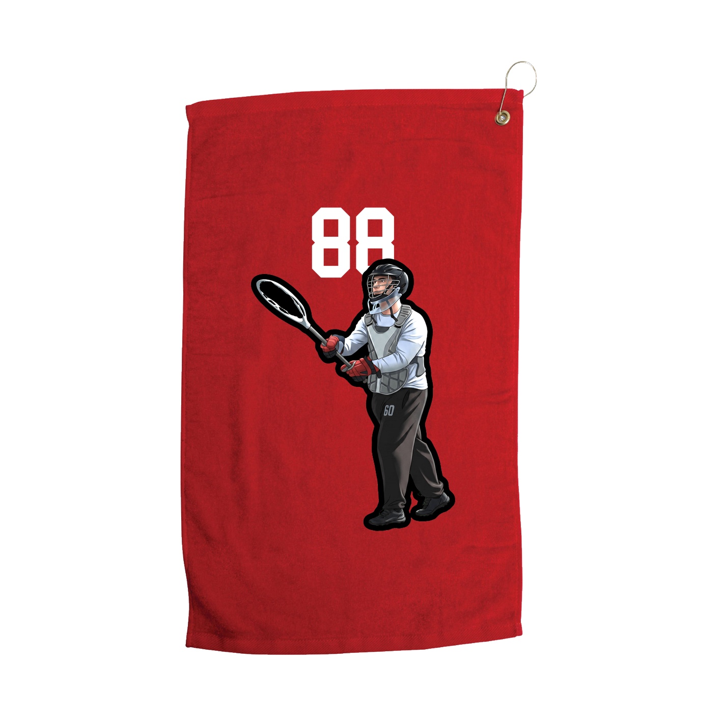 Golf Towel — Number Top in Red