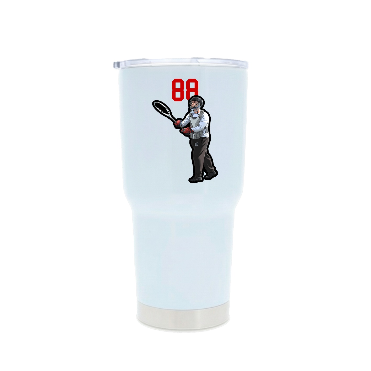 30oz Stainless Steel Tumbler — Number Top in White