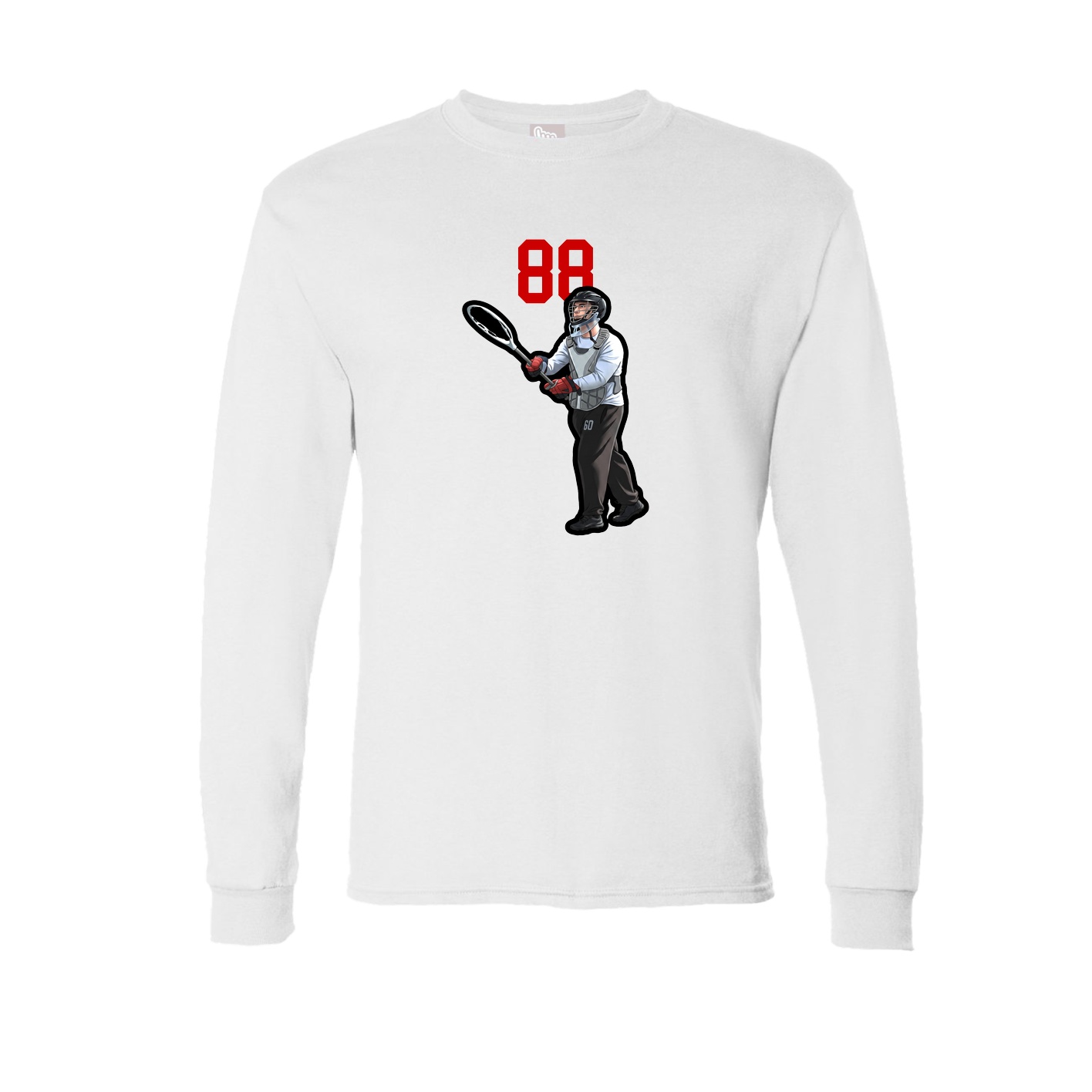 Long Sleeve Tee — Number Top in White