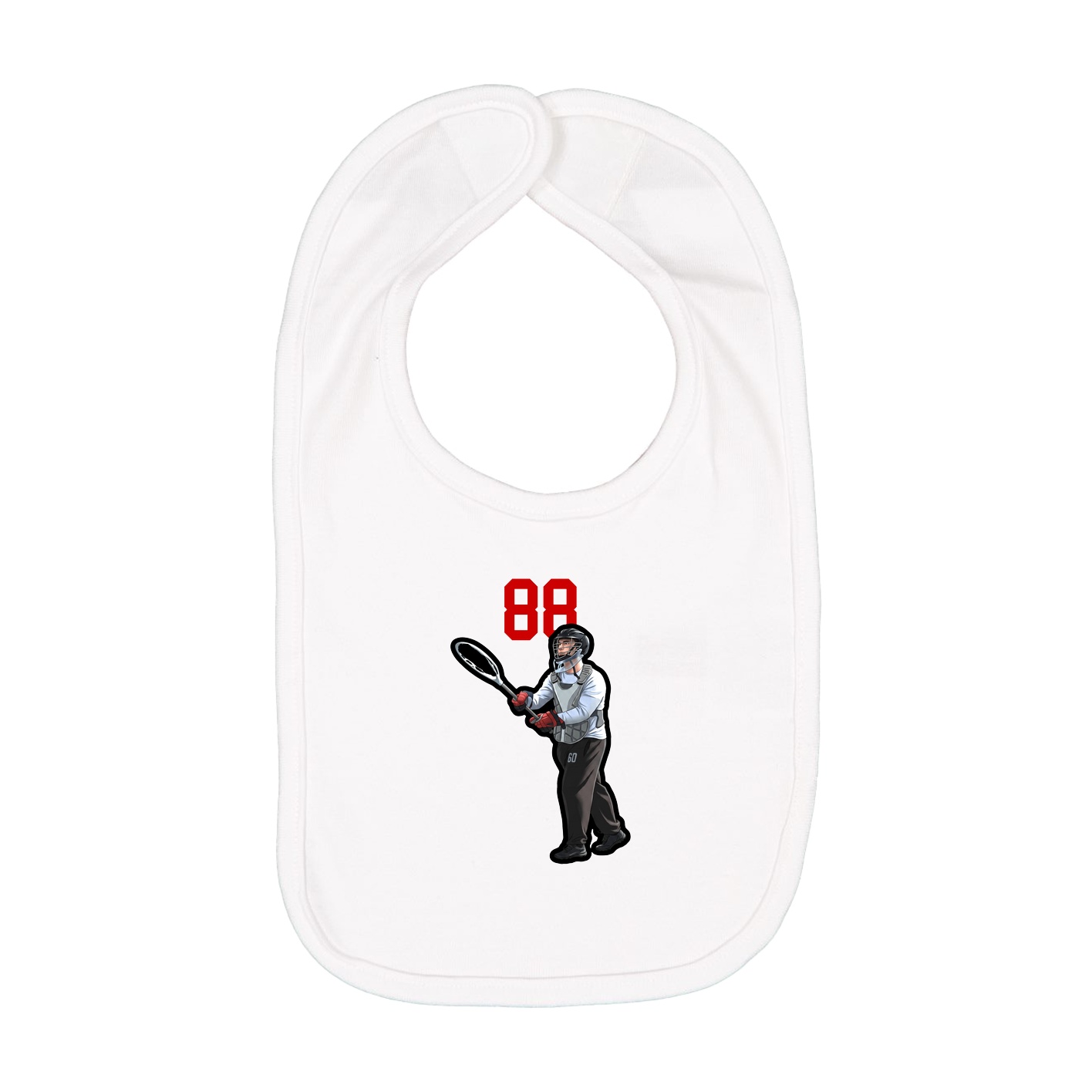 Infant Bib — Number Top in White