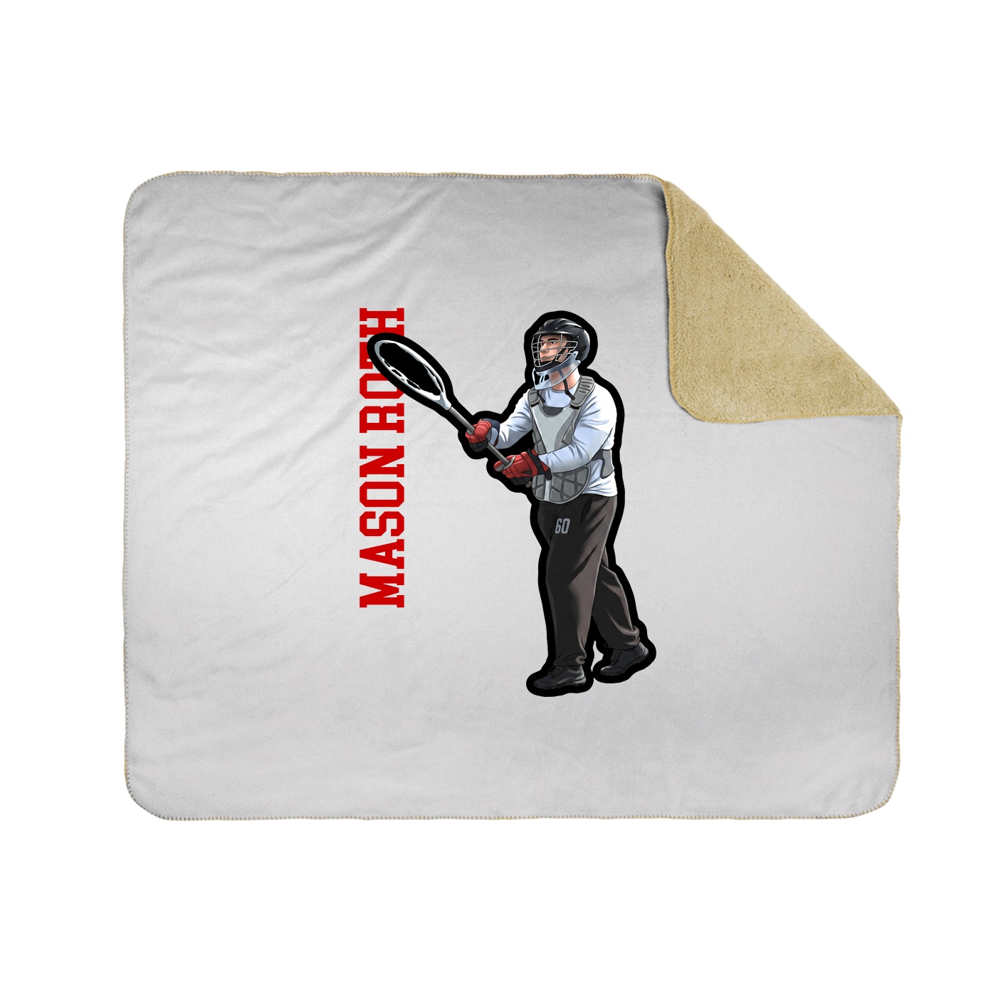 Throw Blanket — Name Vertical in White