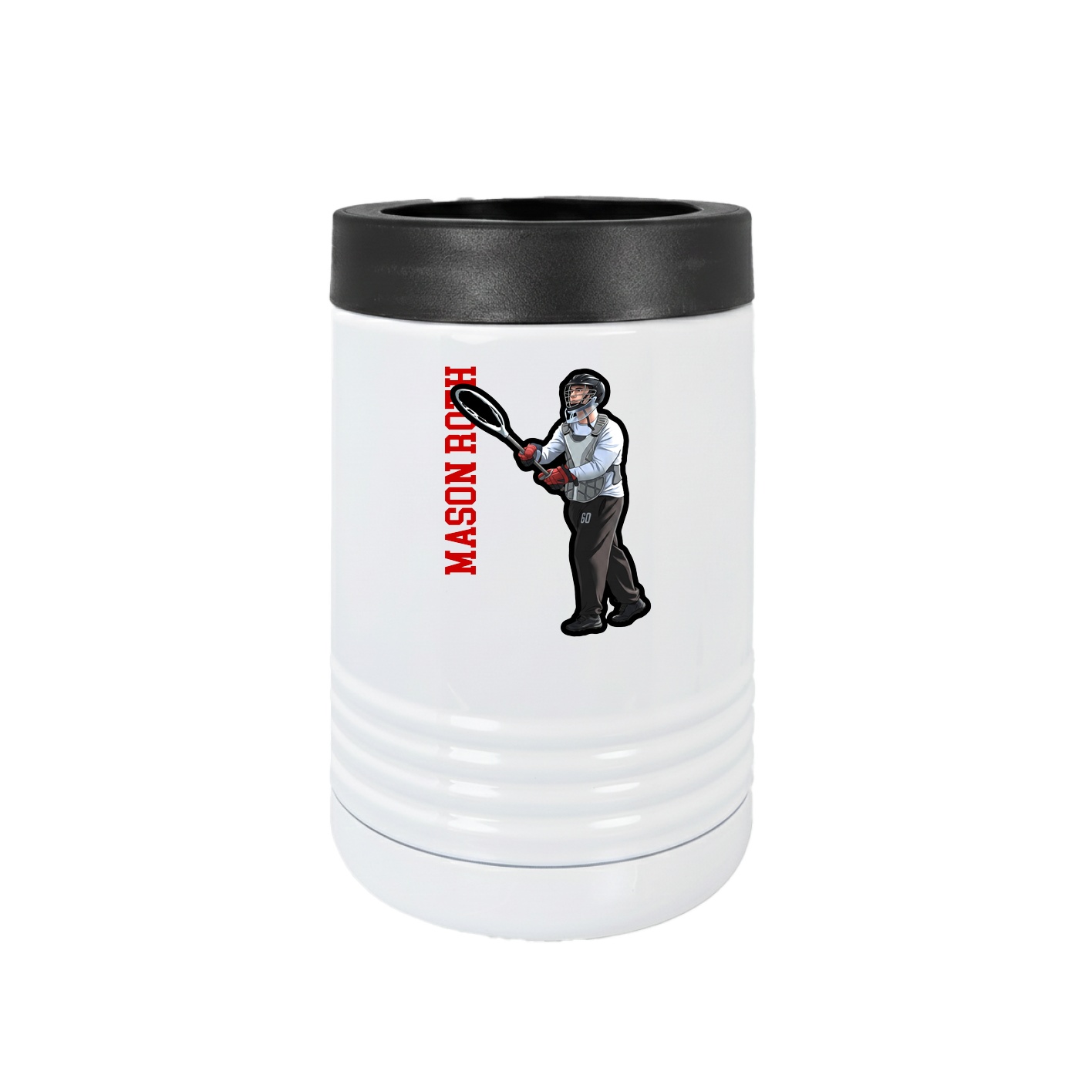 Beverage Holder — Name Vertical in White