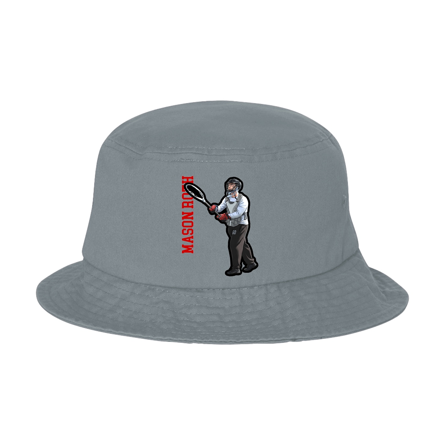 Bucket Cap — Name Vertical in Grey