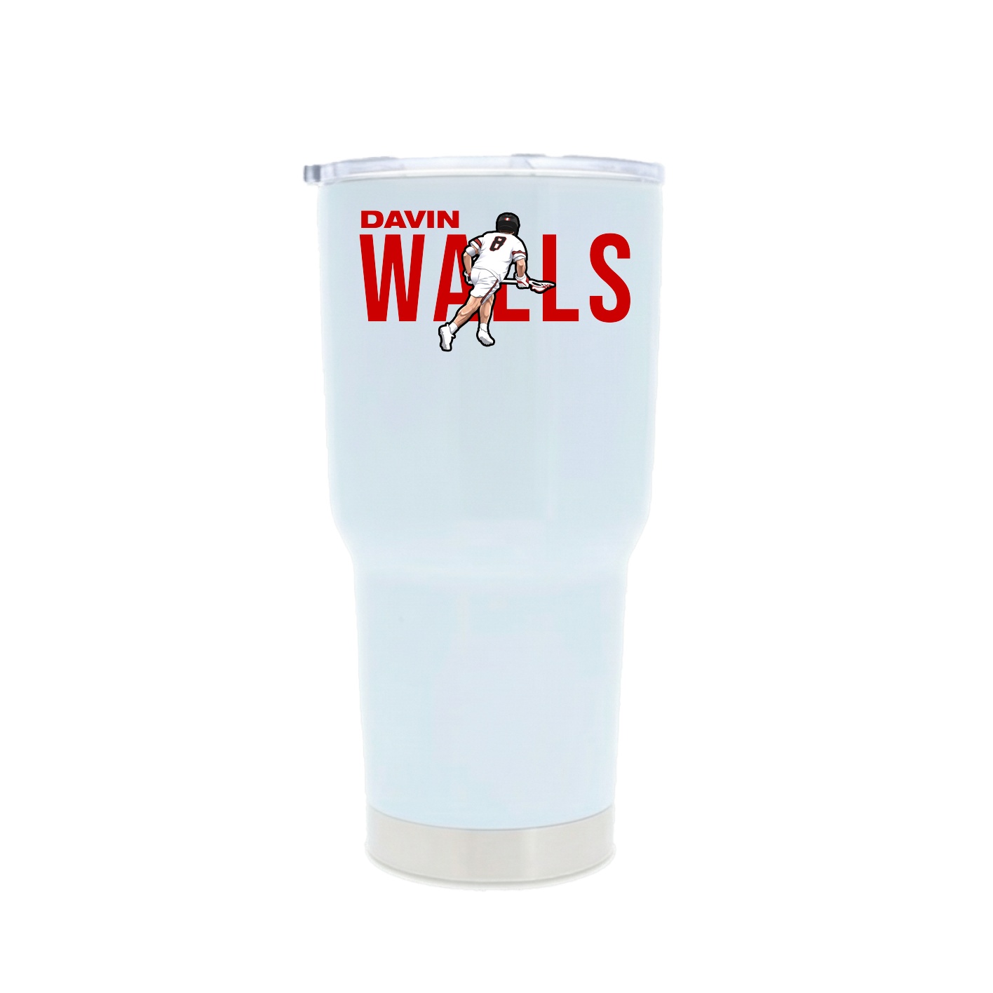 30oz Stainless Steel Tumbler — Player Name in White
